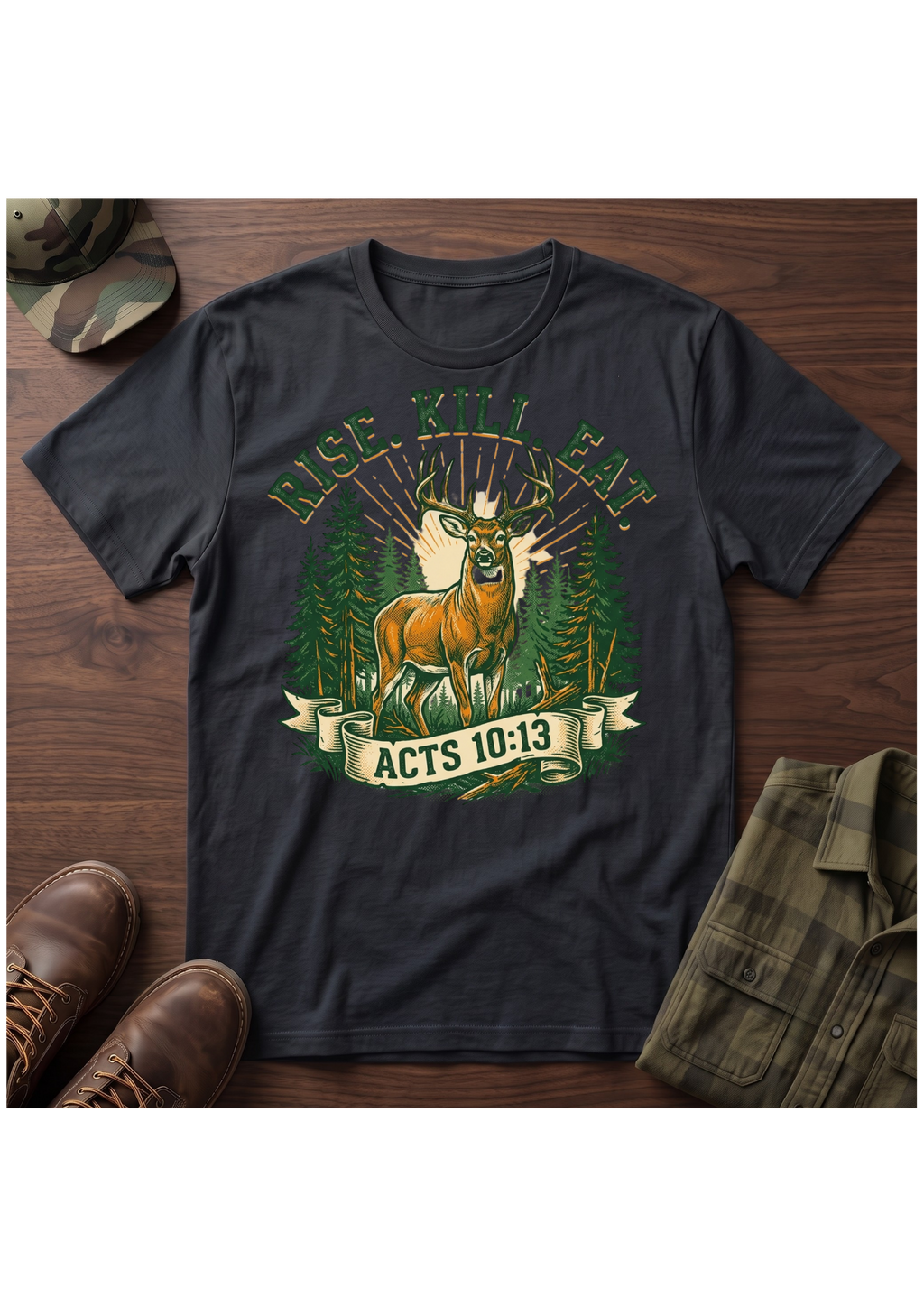 Rise, Kill, Eat Buck Painting T-Shirt