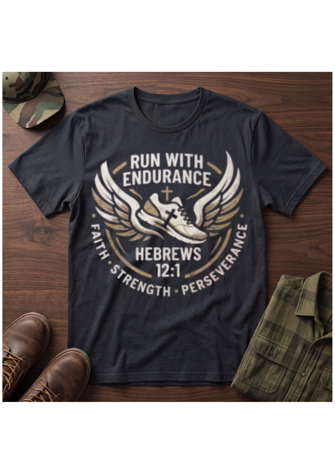 Run with Endurance Hebrews 12:1 T-Shirt