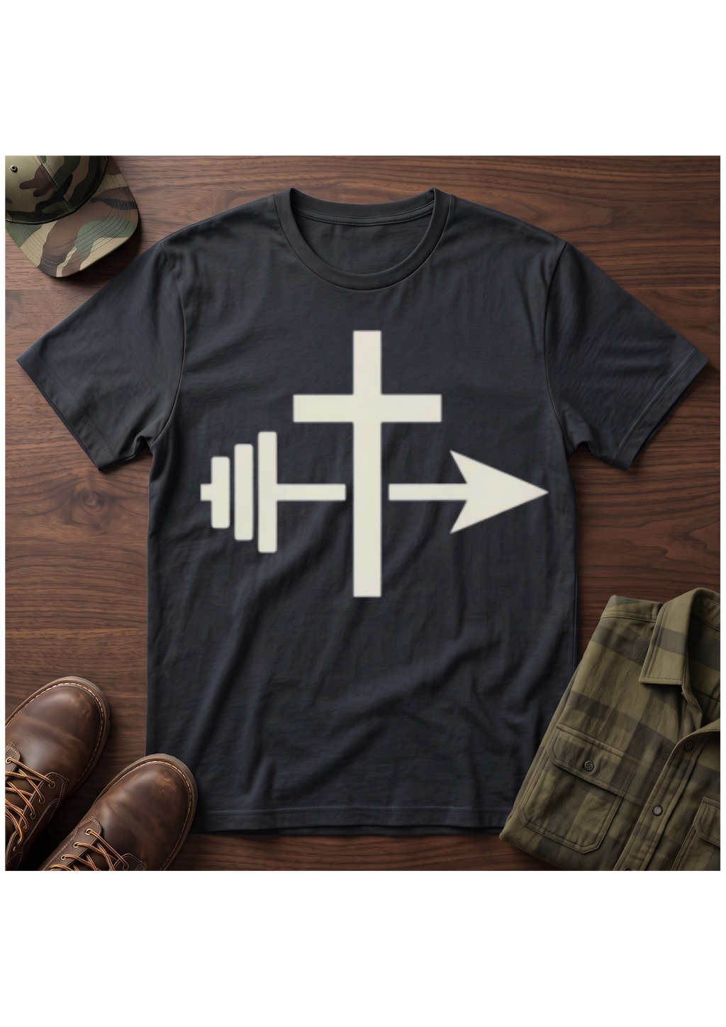 Cross, Barbell and Arrow T-Shirt