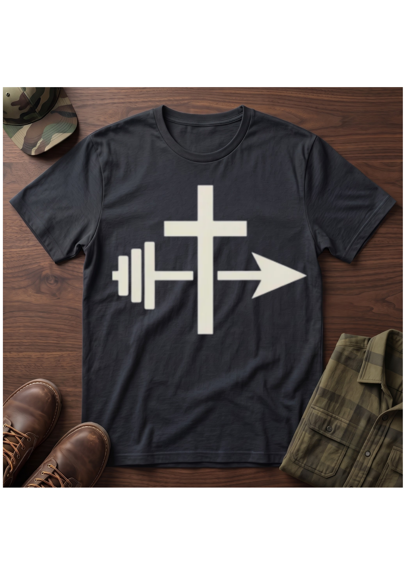 Cross, Barbell and Arrow T-Shirt