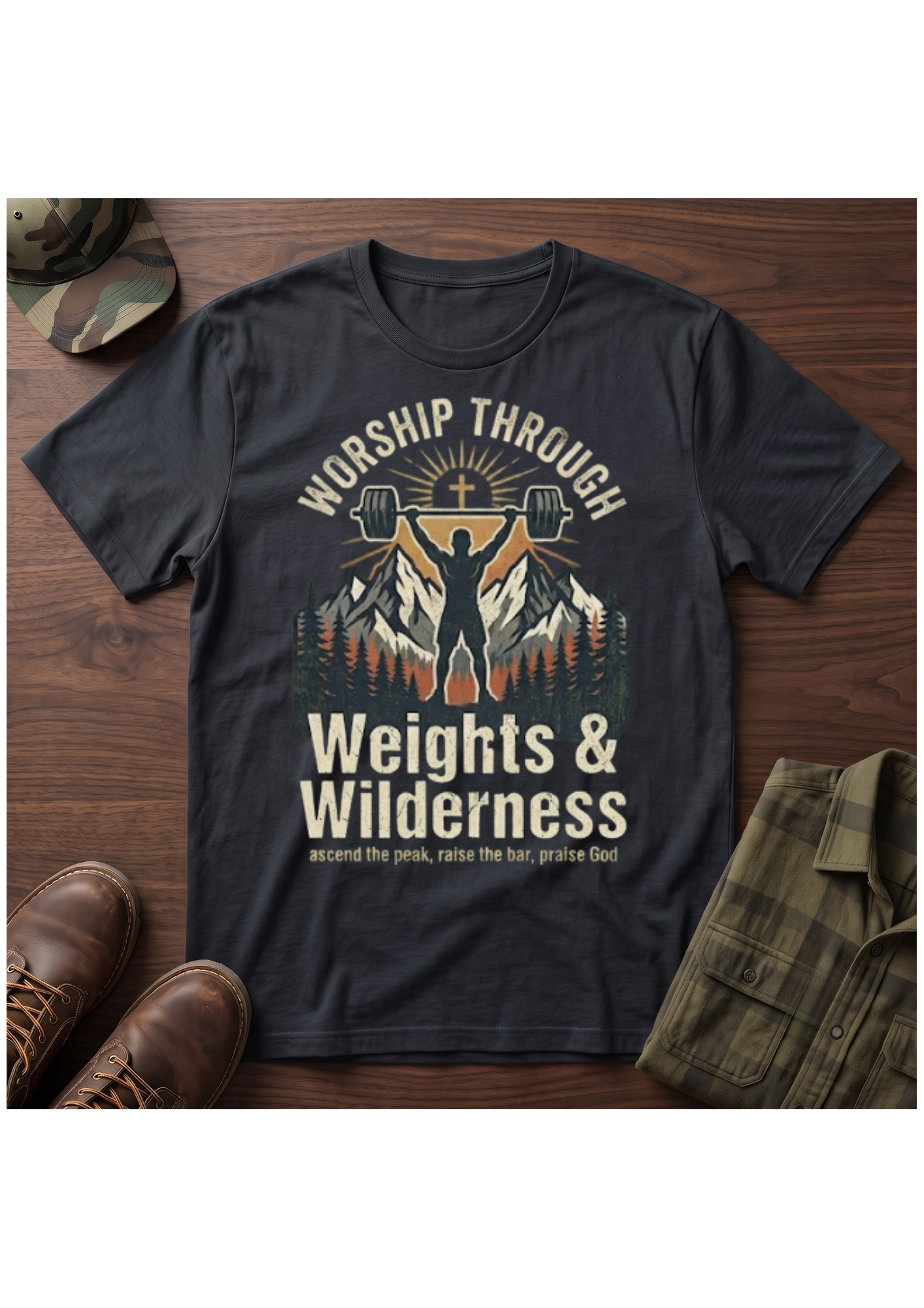 Worship Through Weights & Wilderness T-Shirt