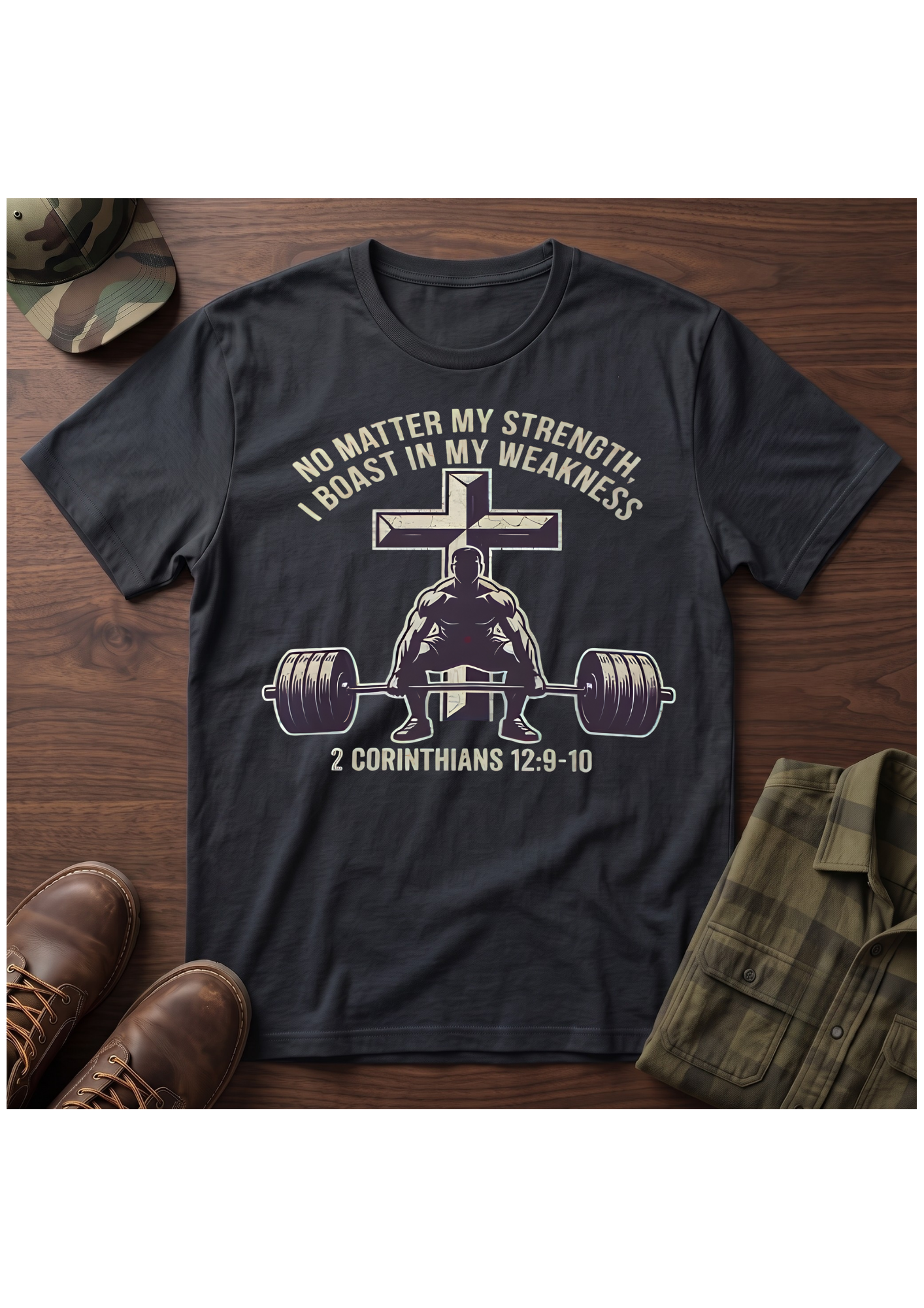 2 Cor. 12:9-10 Christian Powerlifting  Shirt