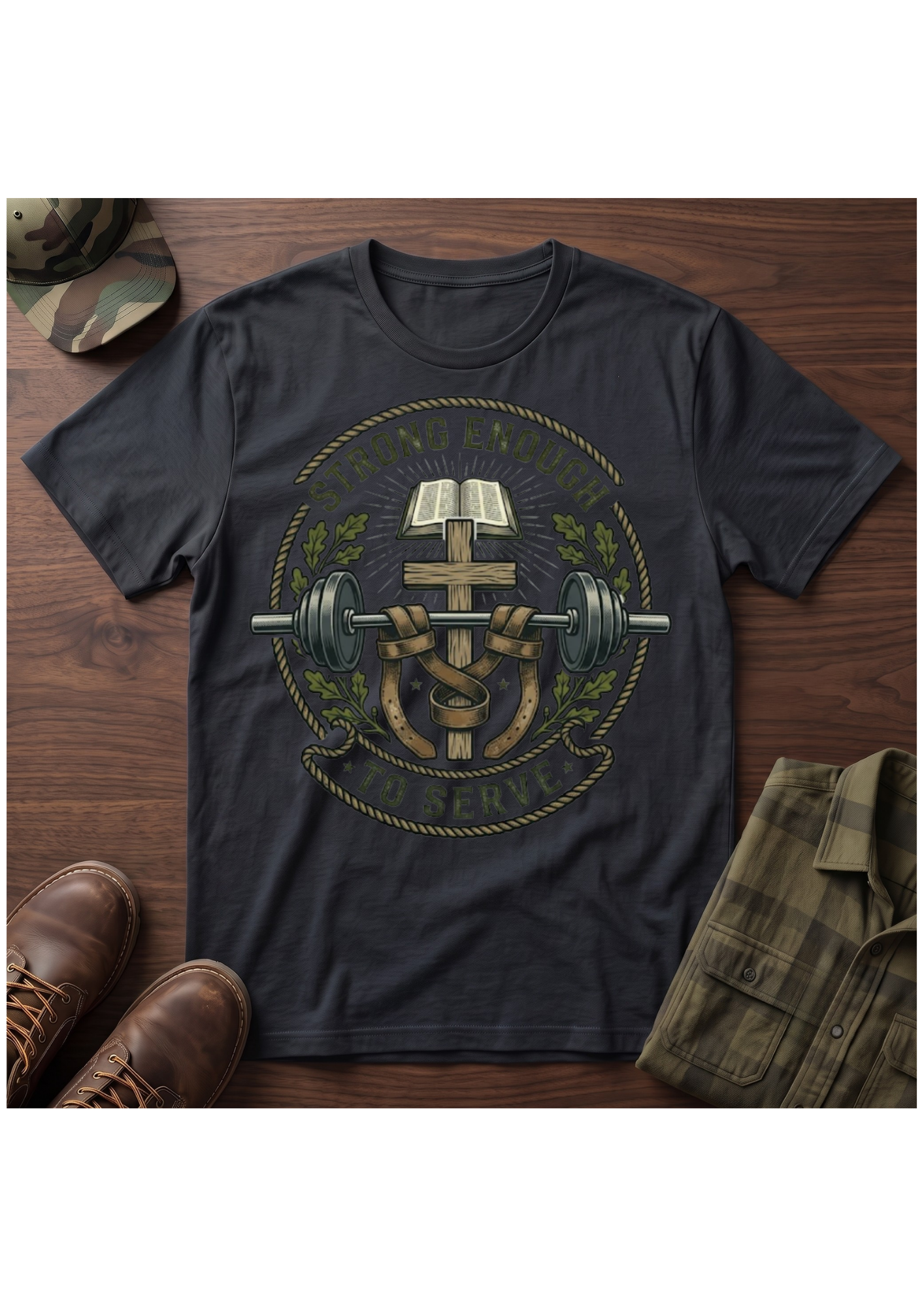Strong Enough to Serve Bible T-Shirt