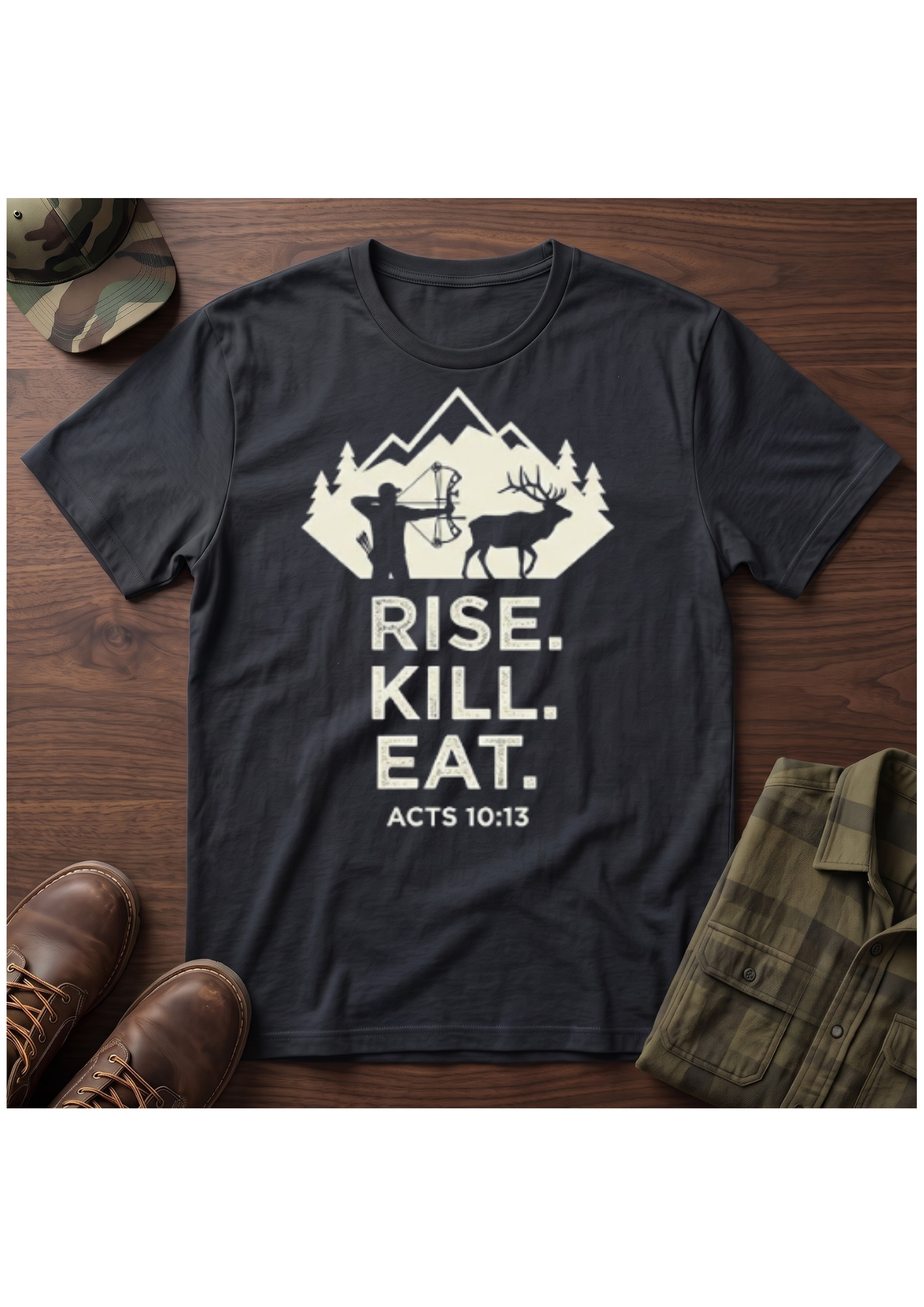Rise. Kill. Eat. Stacked T-Shirt