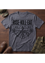 Rise, Kill, Eat Bow and Deer Track T-Shirt