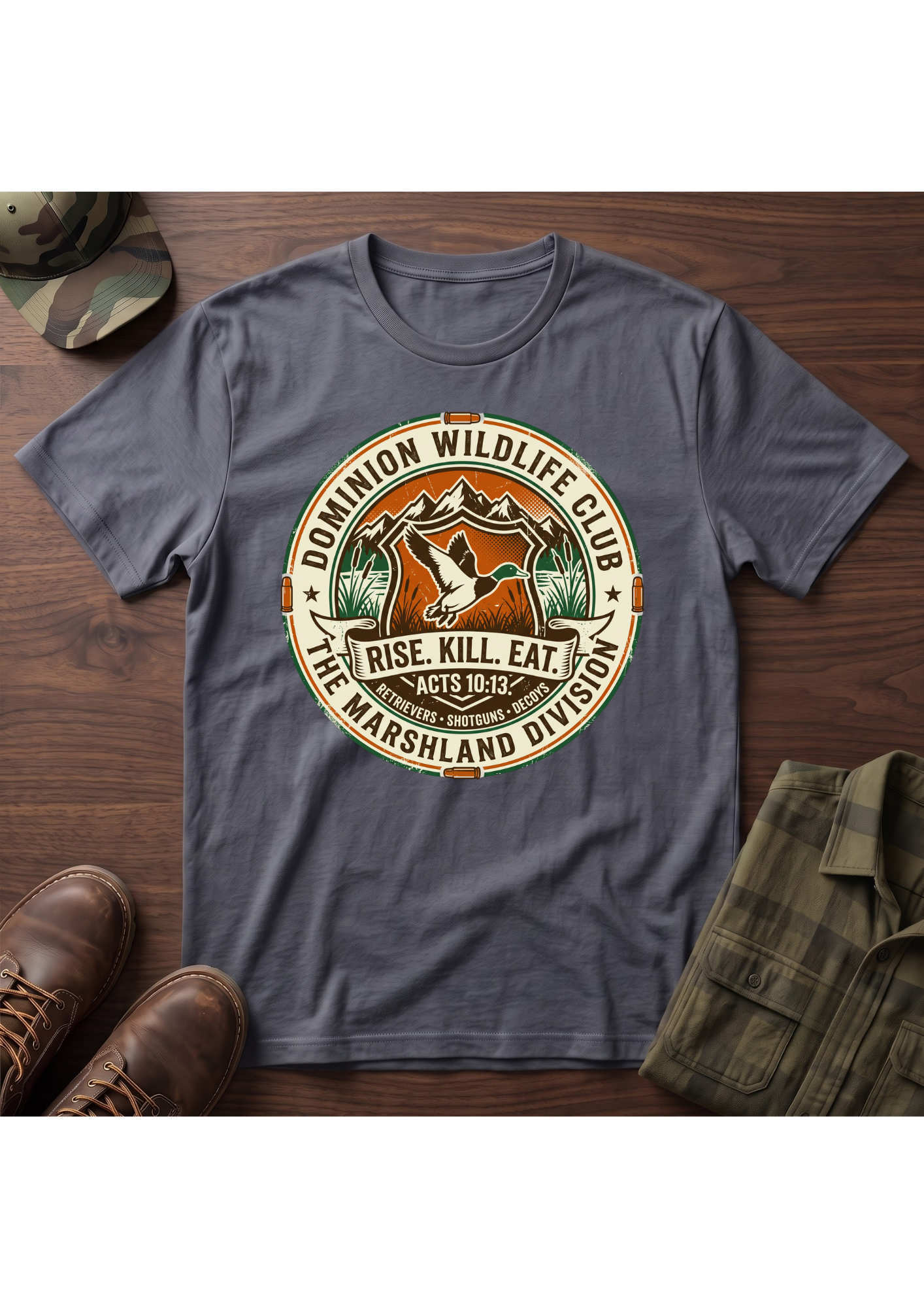 Rise, Kill, Eat Waterfowl Badge T-Shirt