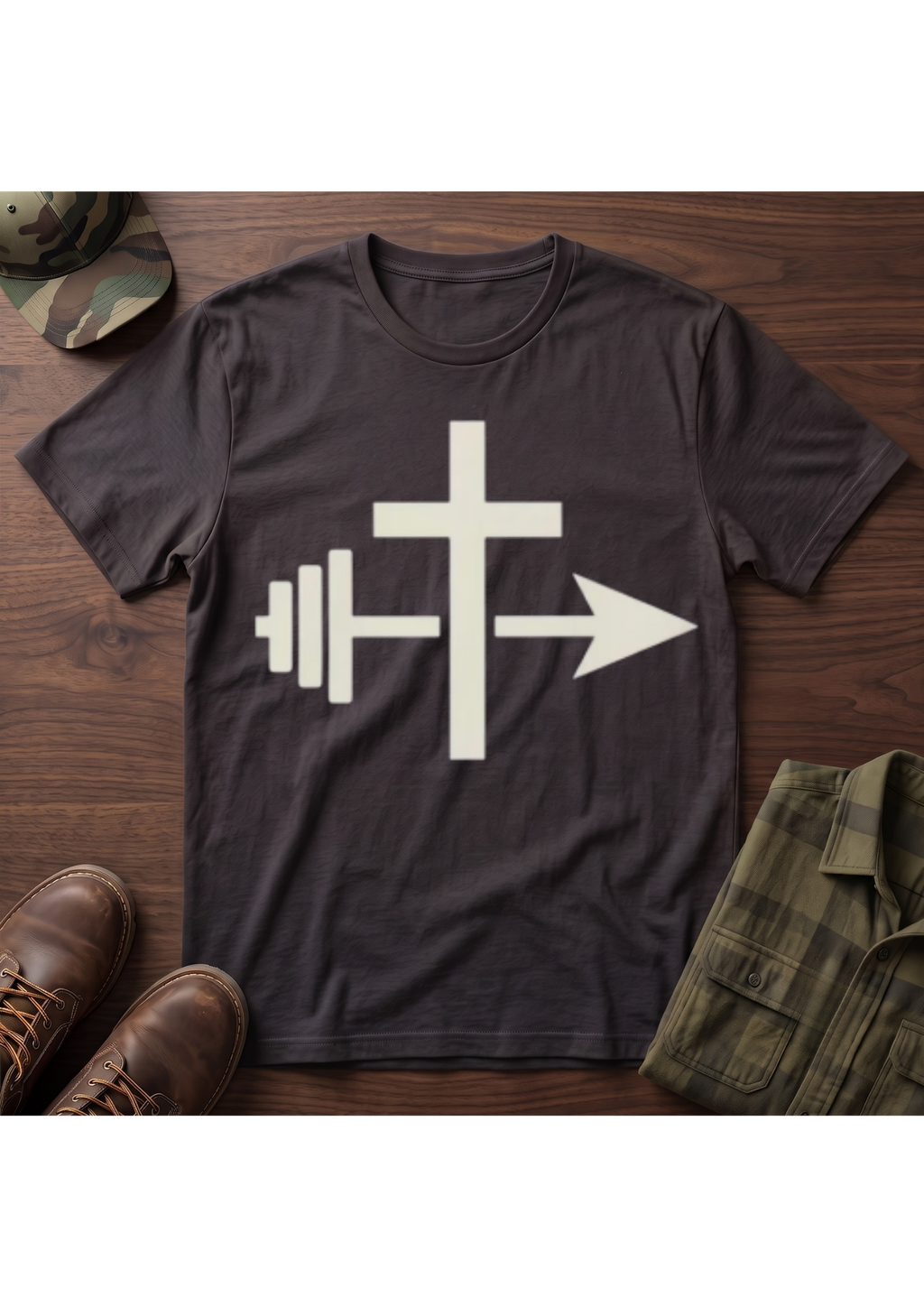 Cross, Barbell and Arrow T-Shirt