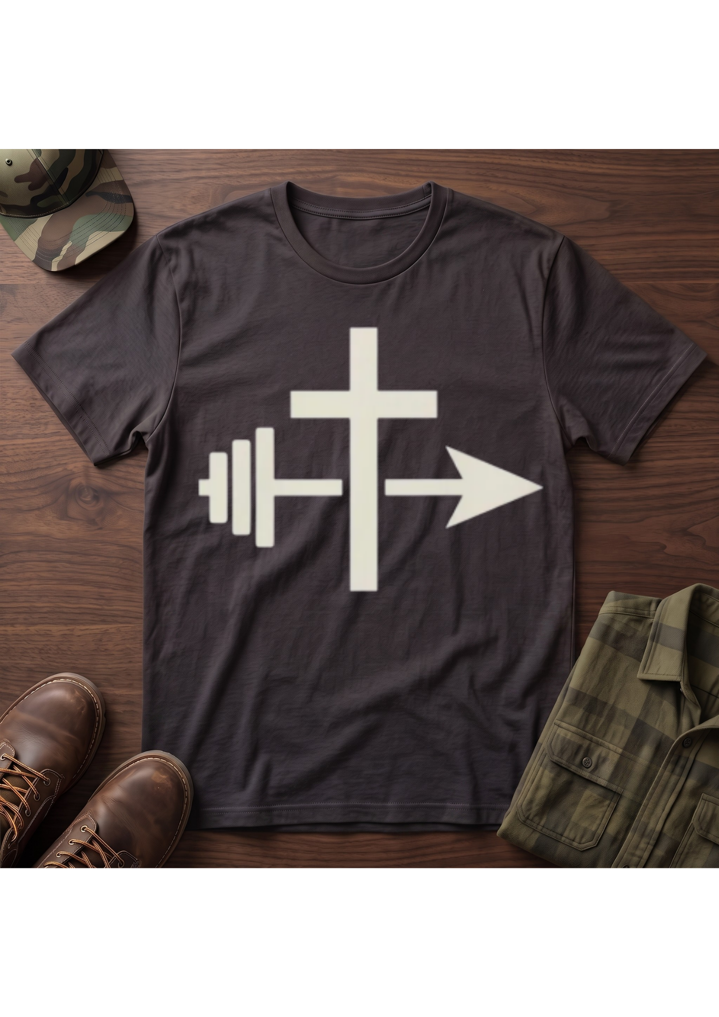 Cross, Barbell and Arrow T-Shirt
