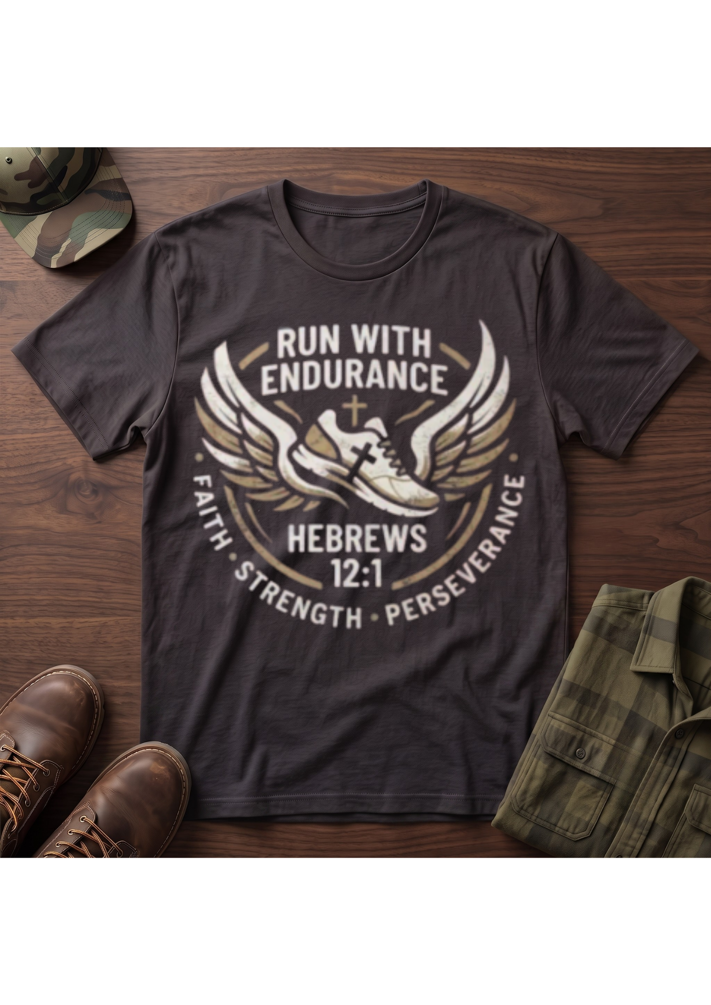 Run with Endurance Hebrews 12:1 T-Shirt