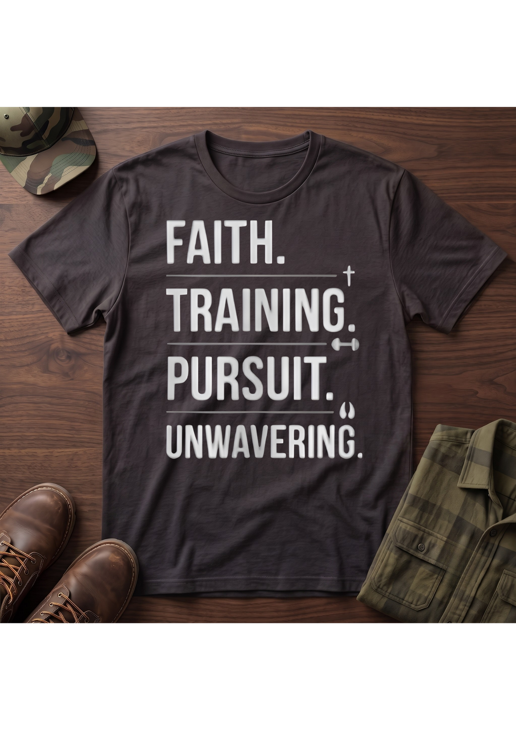 Faith. Training. Pursuit. Unwavering T-Shirt