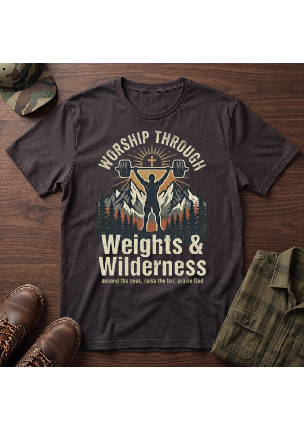 Worship Through Weights & Wilderness T-Shirt