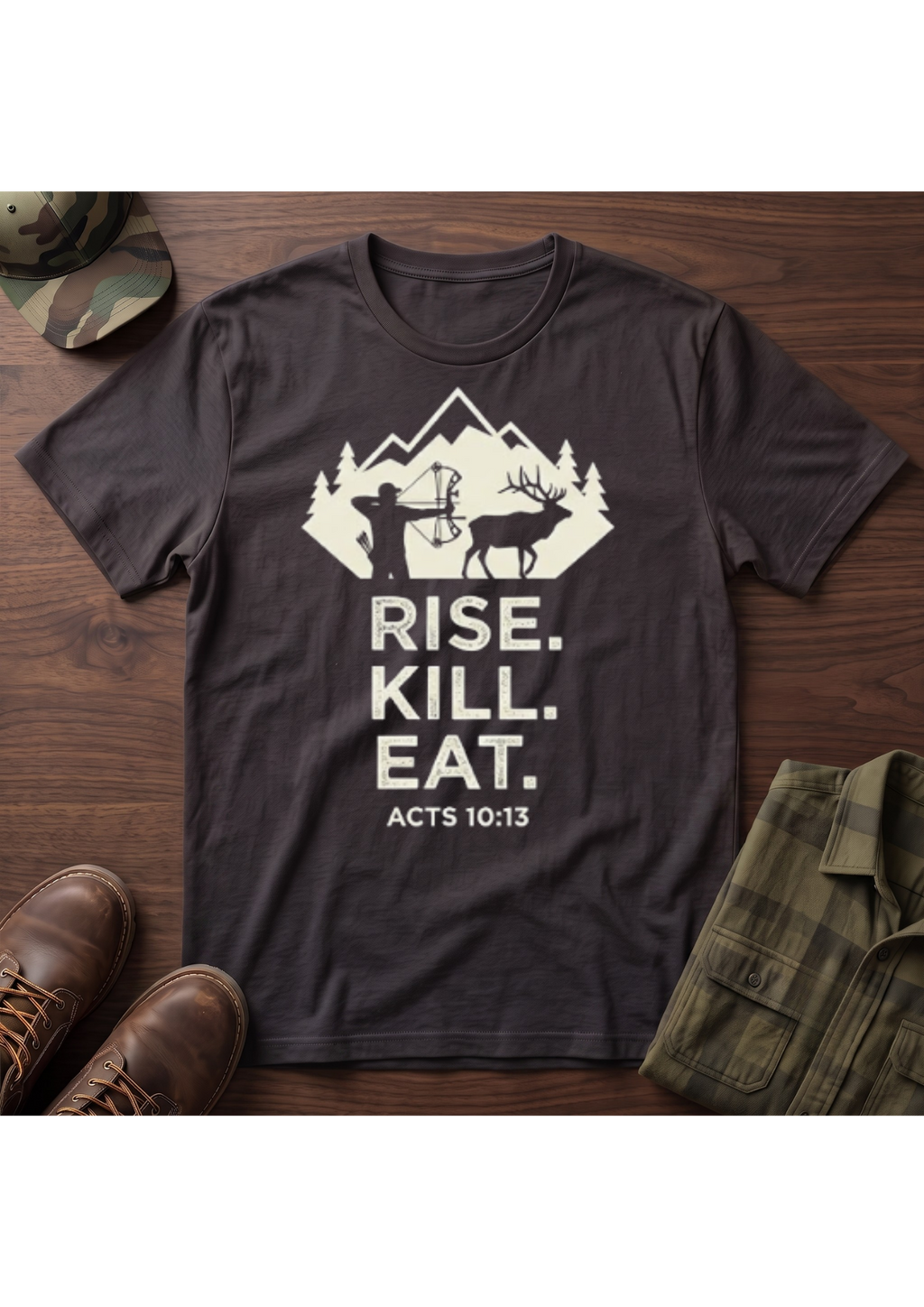Rise. Kill. Eat. Stacked T-Shirt
