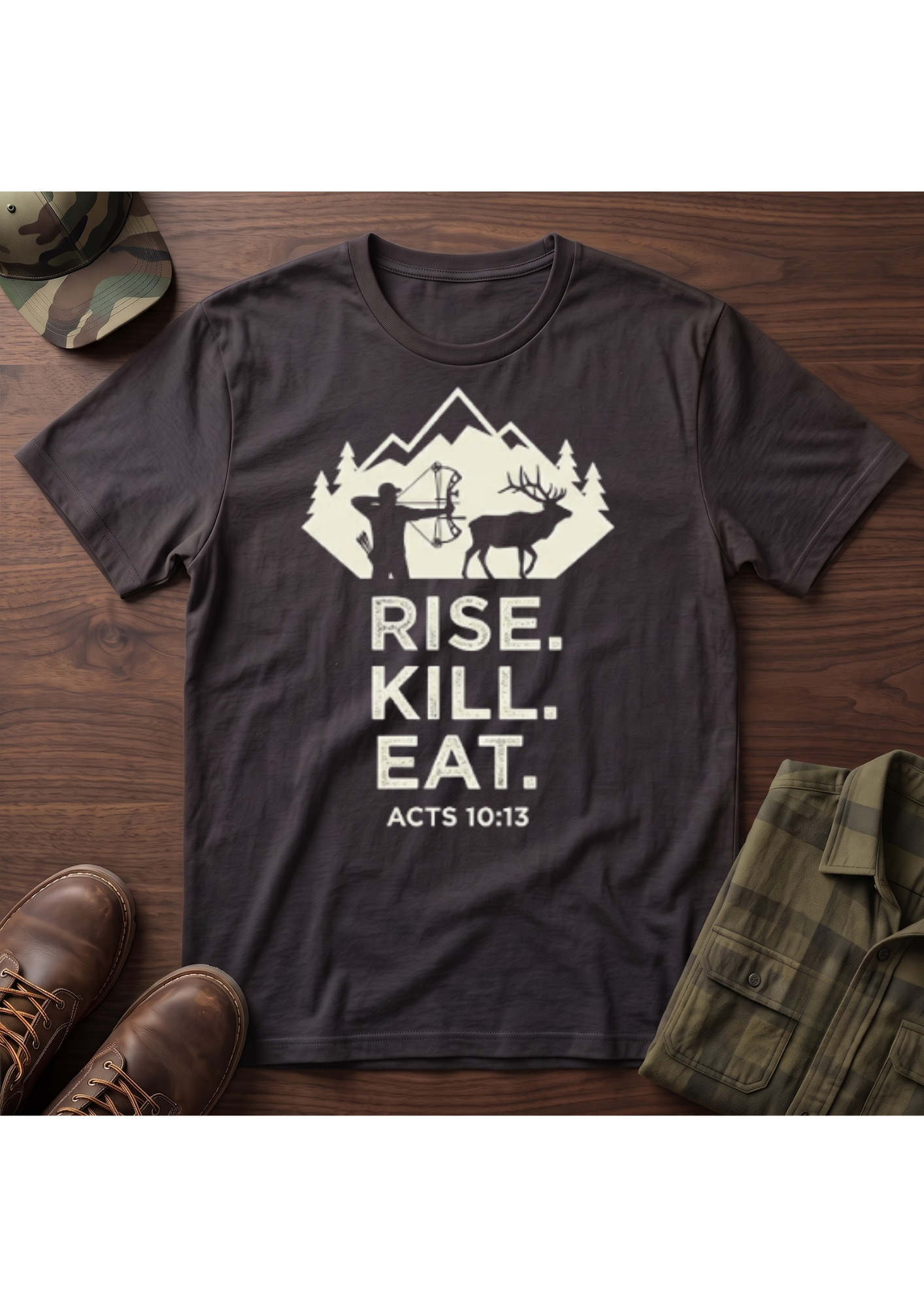 Rise. Kill. Eat. Stacked T-Shirt