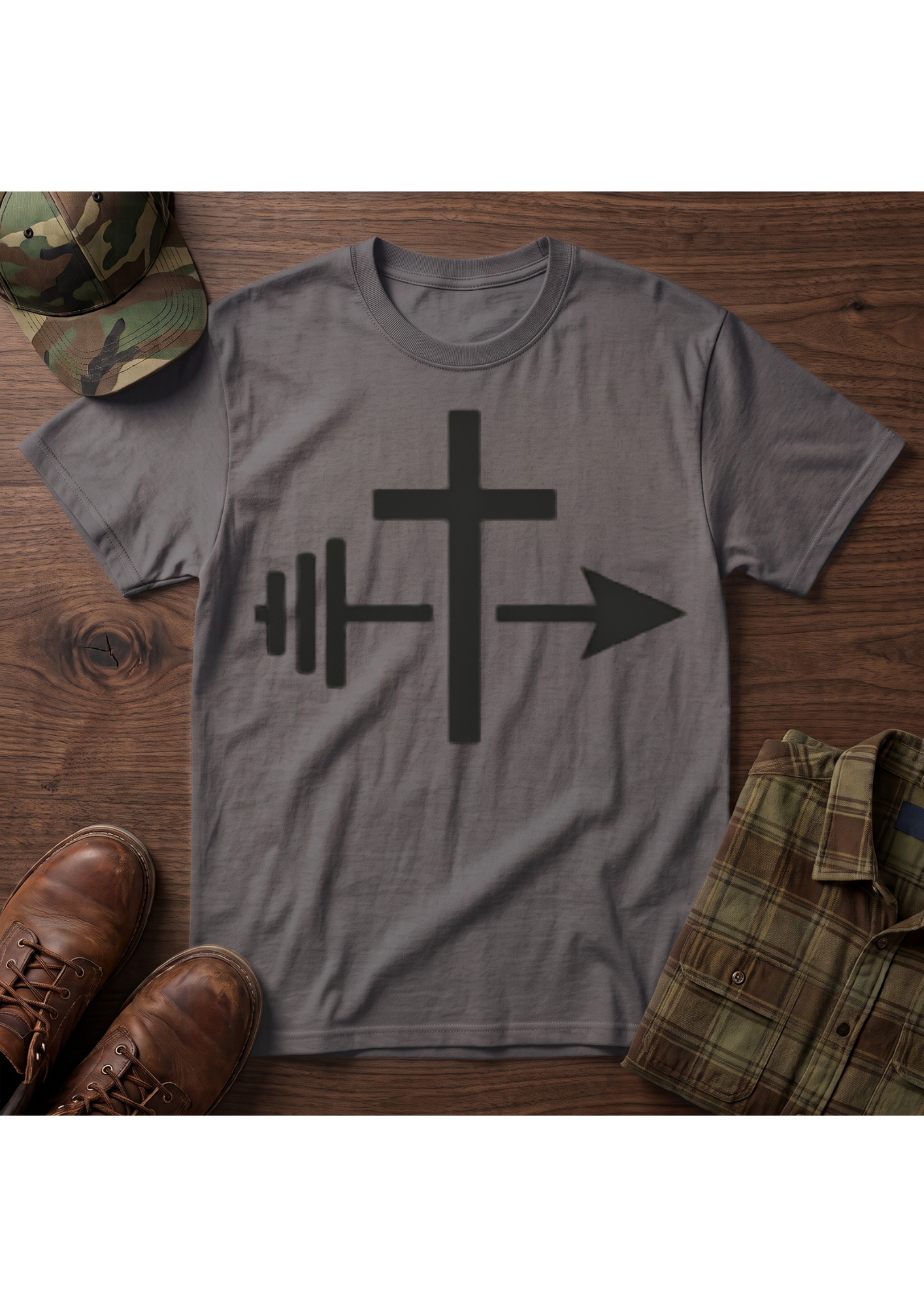 Cross, Barbell and Arrow T-Shirt