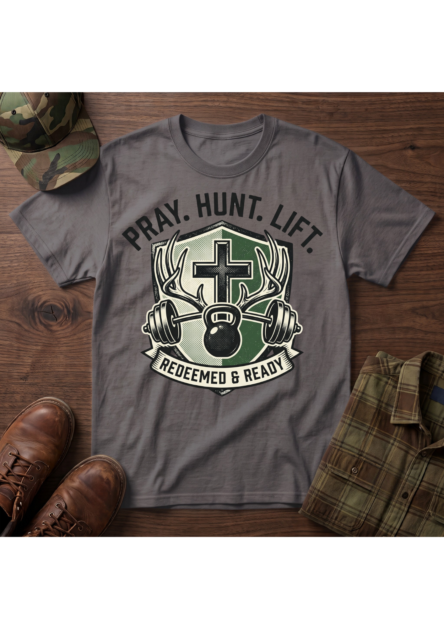 Pray. Hunt. Lift. T-Shirt