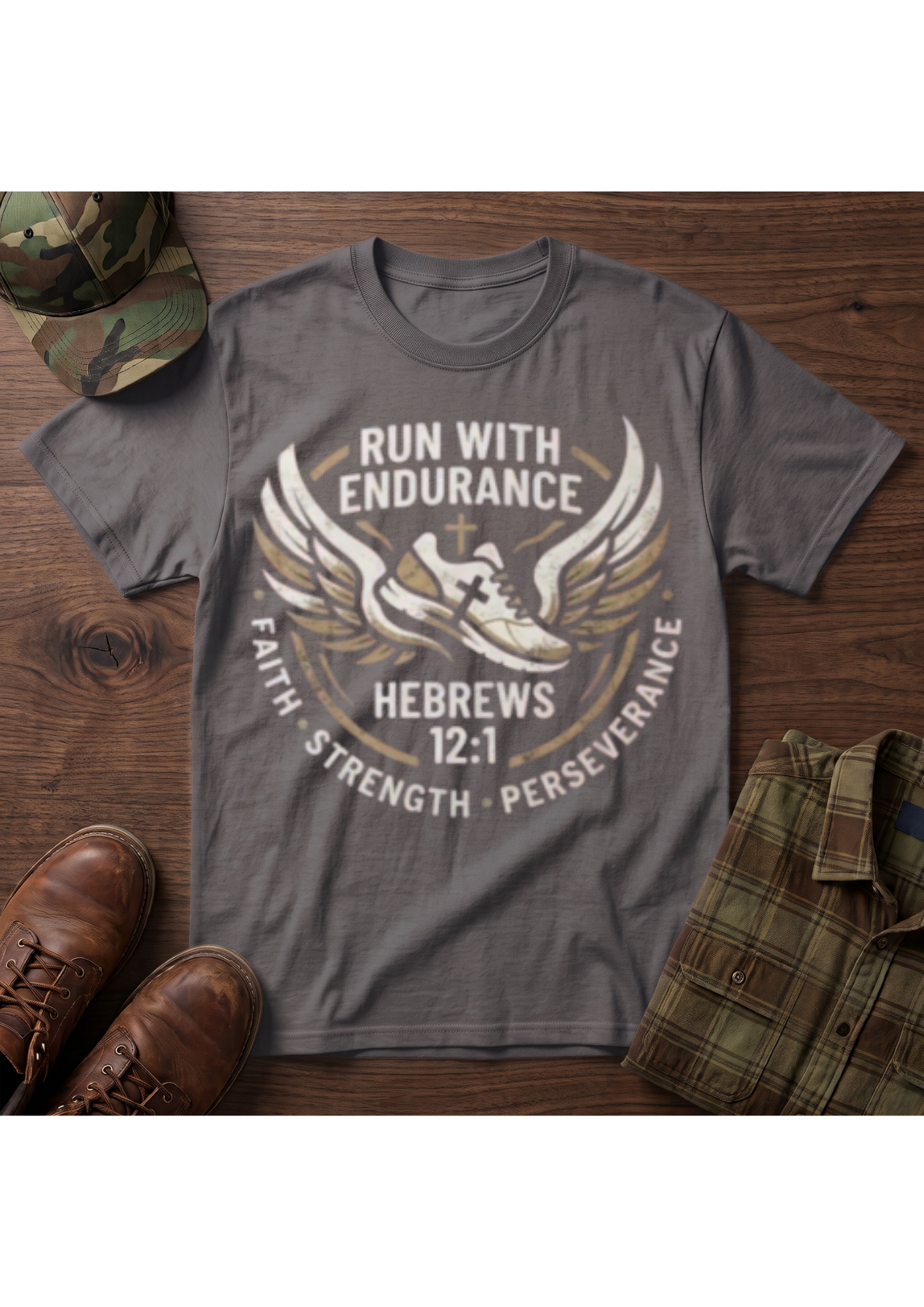 Run with Endurance Hebrews 12:1 T-Shirt