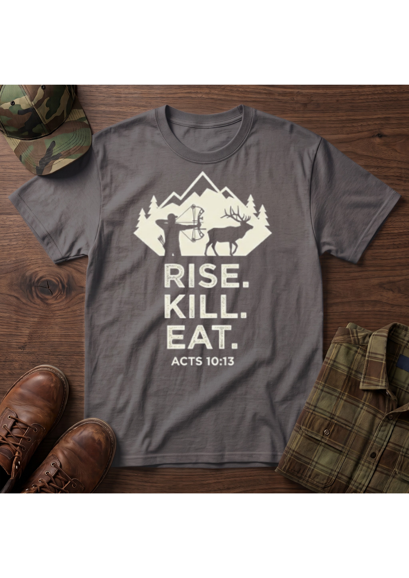 Rise. Kill. Eat. Stacked T-Shirt