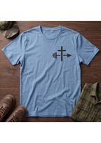 Cross and Barbell Chest Logo Only T-Shirt | Faith Fitness Tee
