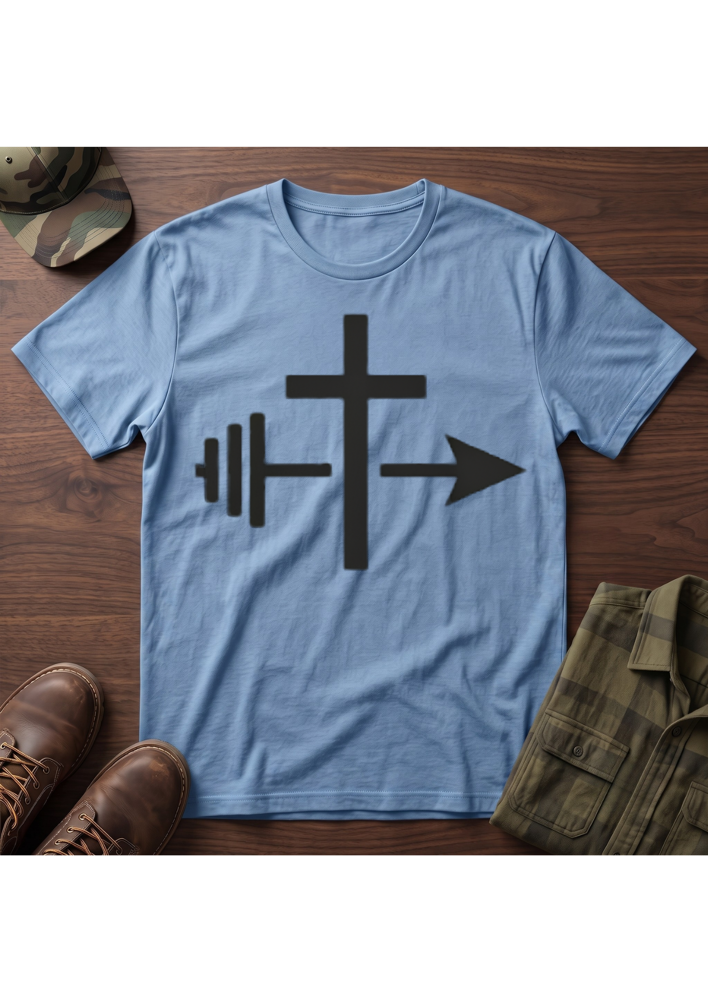Cross, Barbell and Arrow T-Shirt