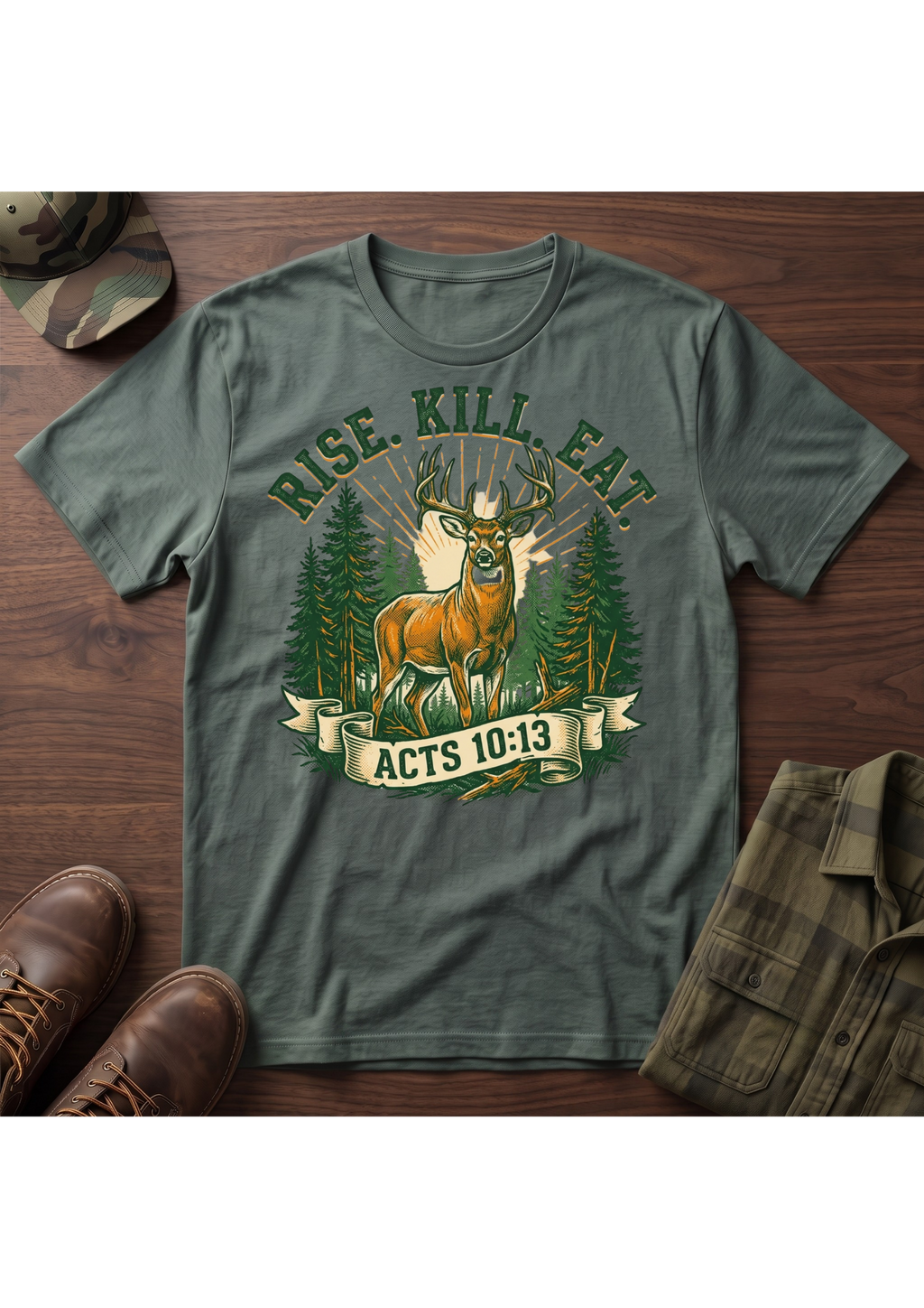 Rise, Kill, Eat Buck Painting T-Shirt