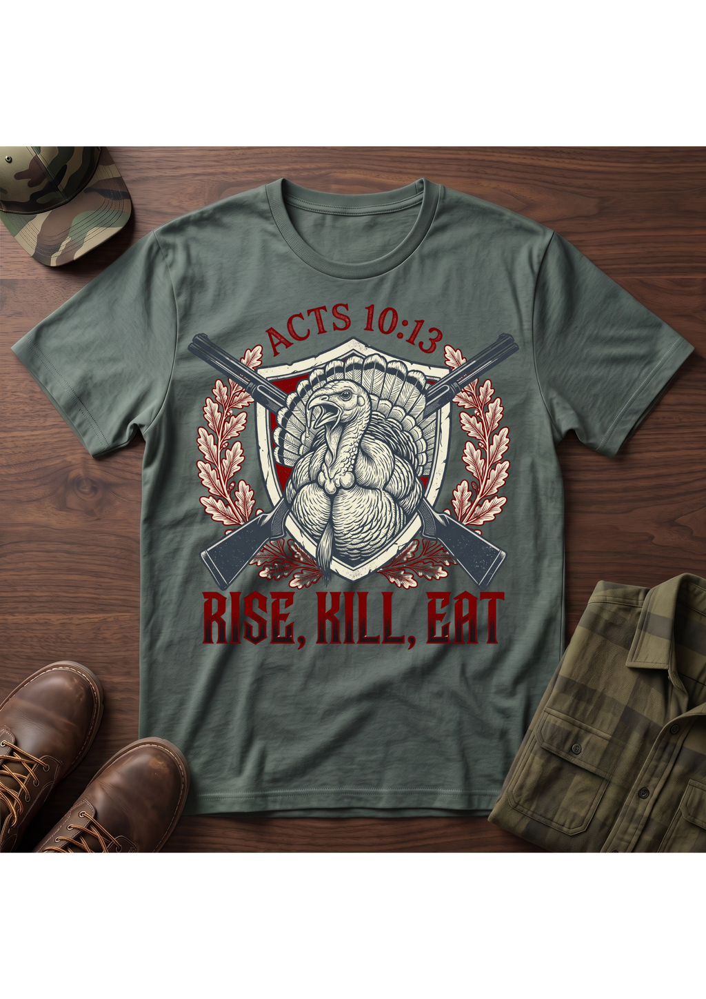 Rise, Kill, Eat Turkey and Shotguns T-Shirt