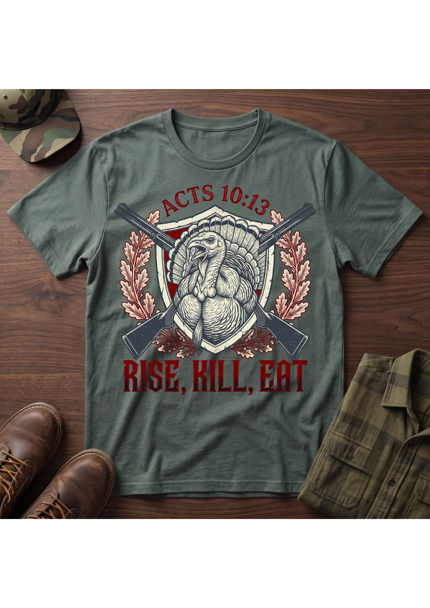 Rise, Kill, Eat Turkey and Shotguns T-Shirt