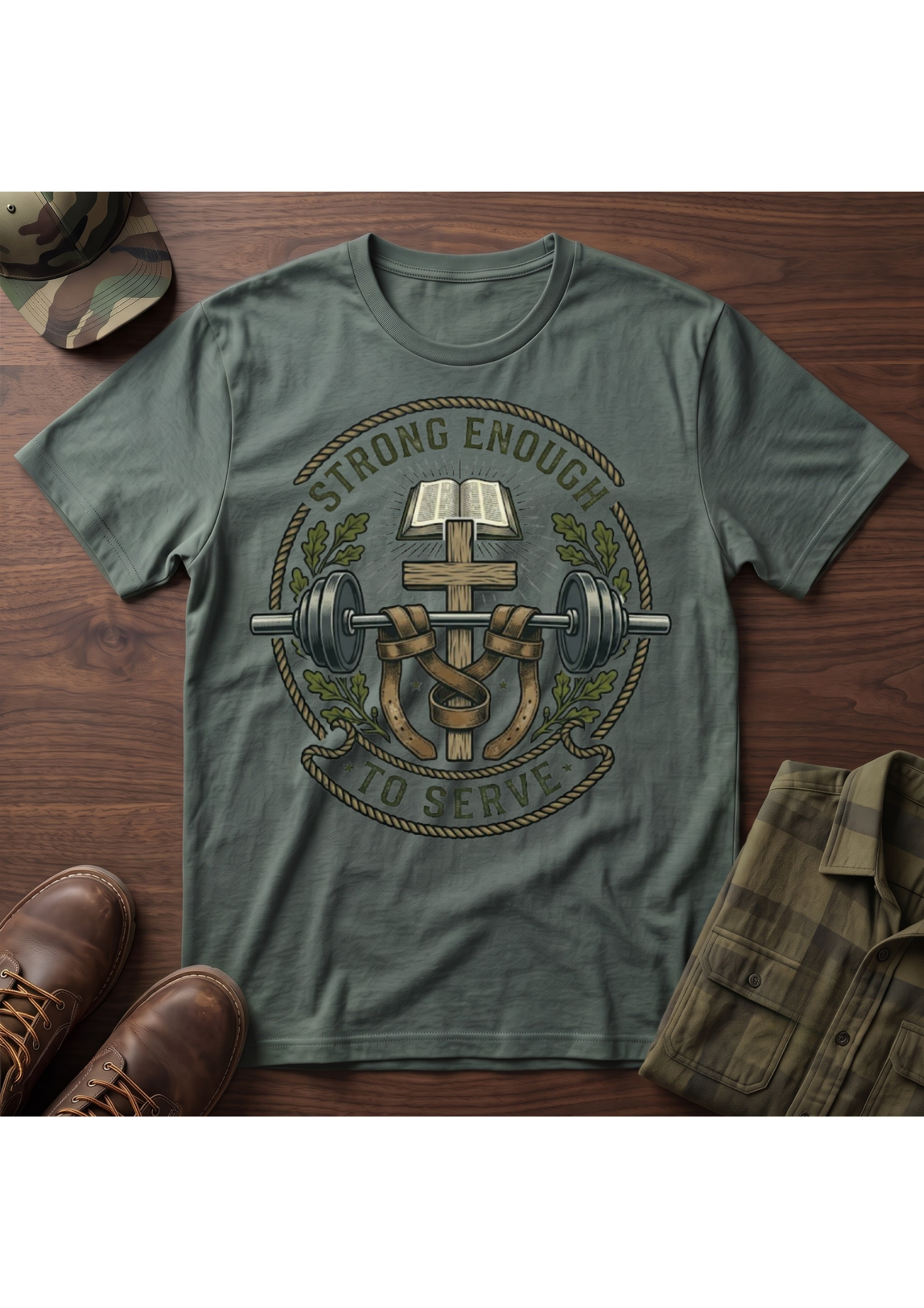 Strong Enough to Serve Bible T-Shirt