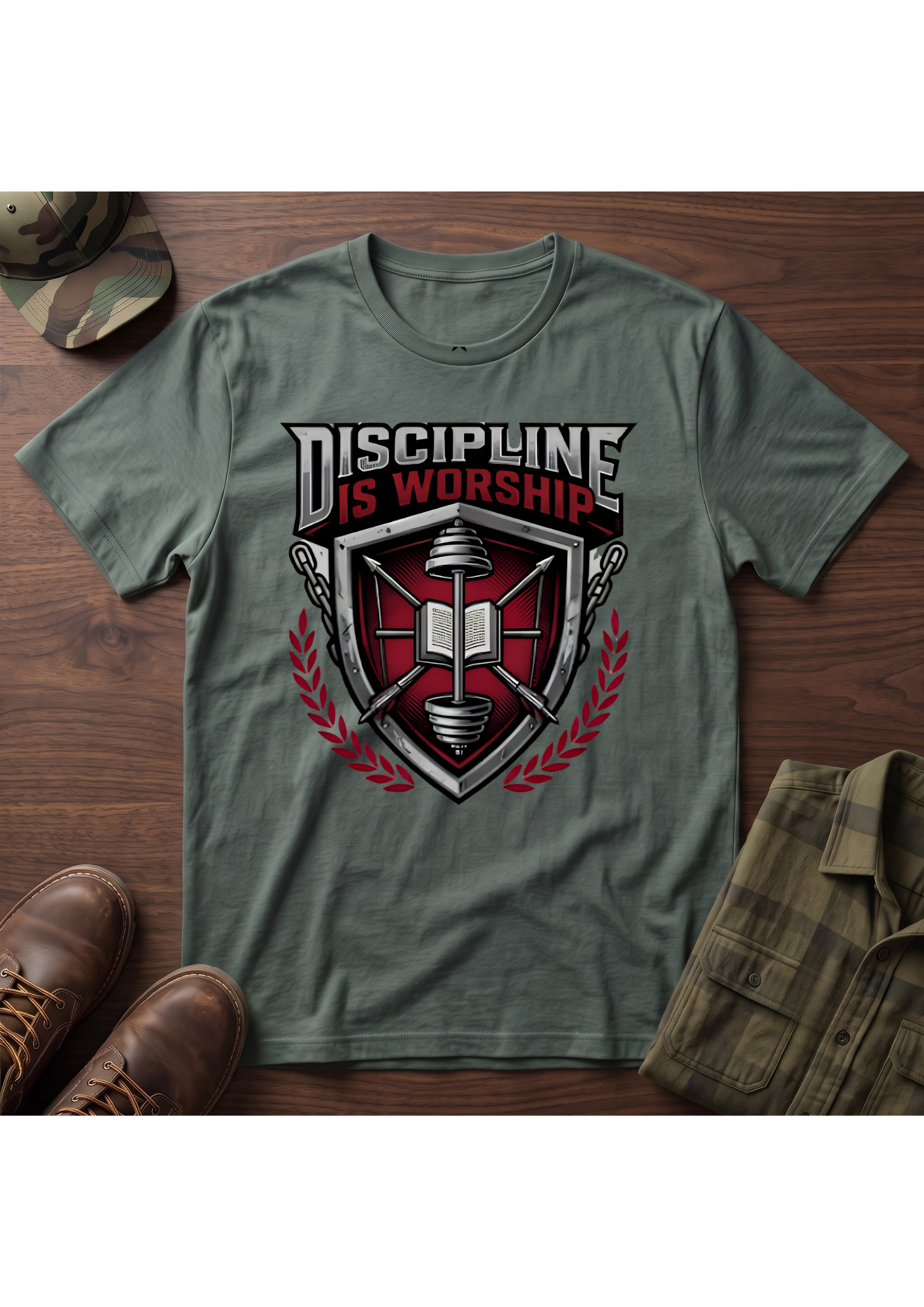 Discipline is Worship Shield T-Shirt