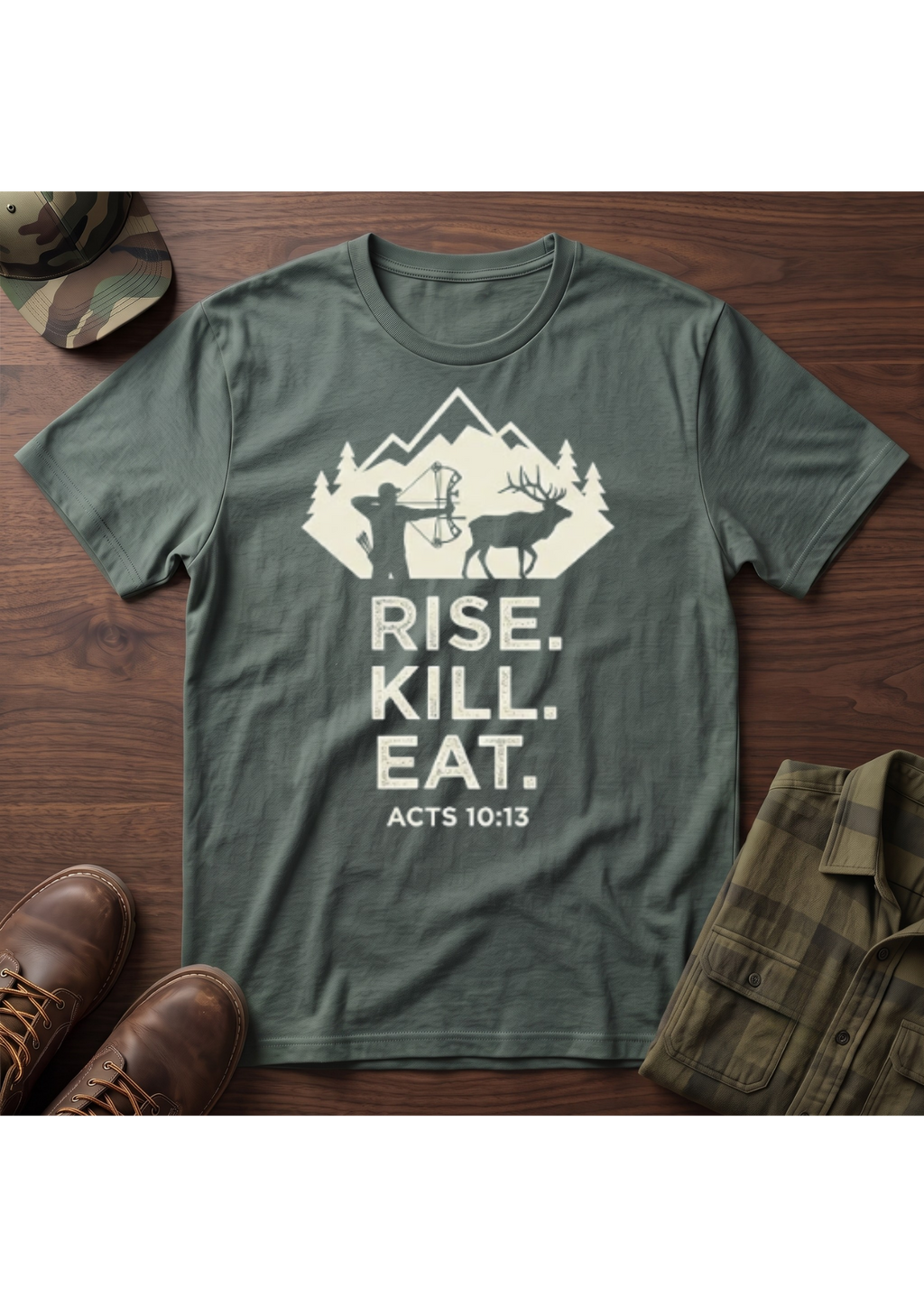 Rise. Kill. Eat. Stacked T-Shirt