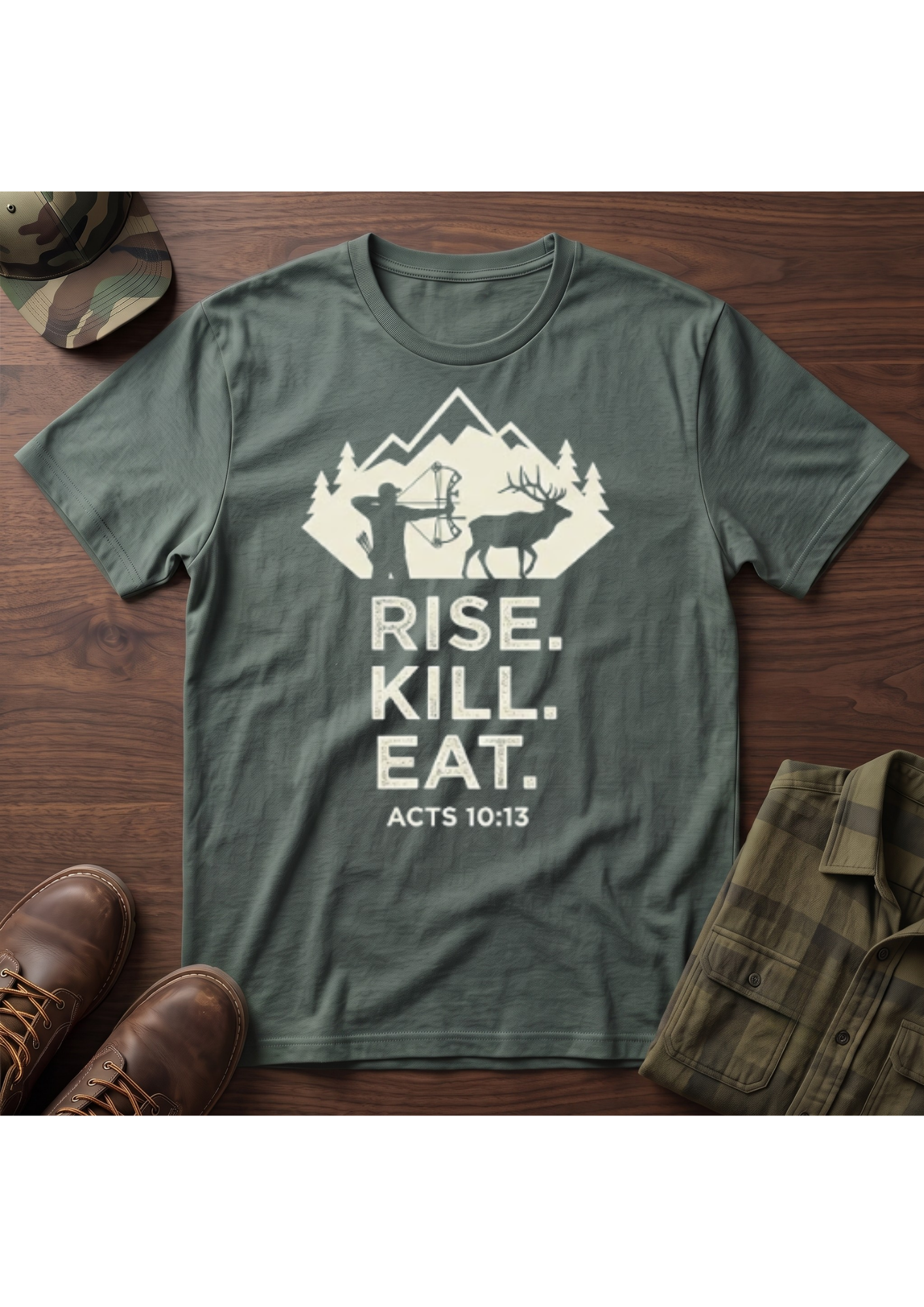 Rise. Kill. Eat. Stacked T-Shirt