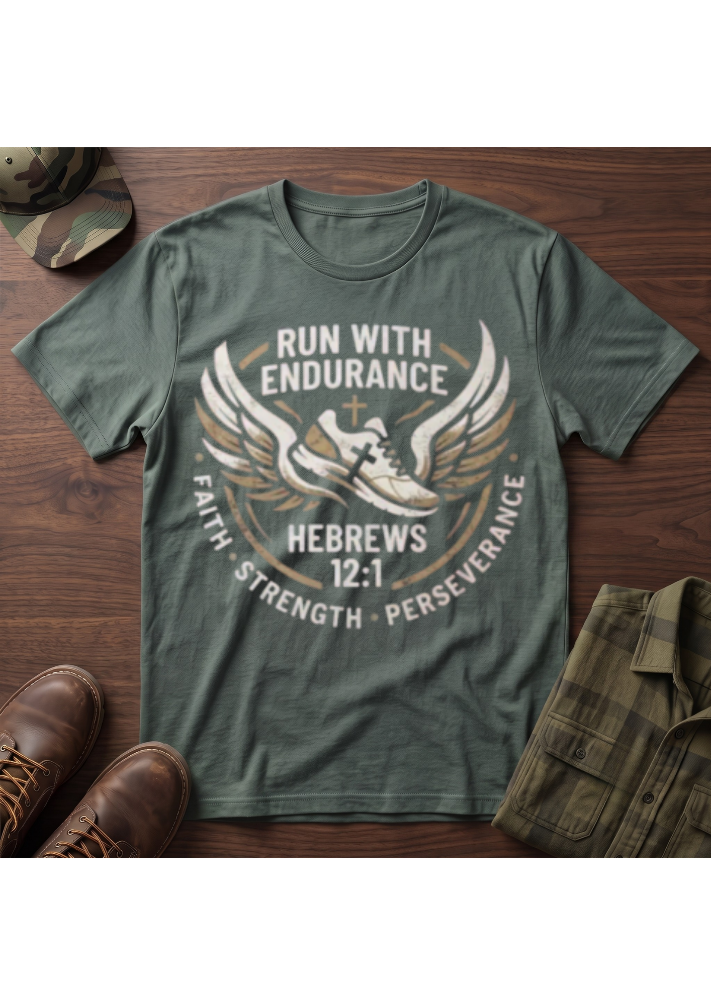 Run with Endurance Hebrews 12:1 T-Shirt