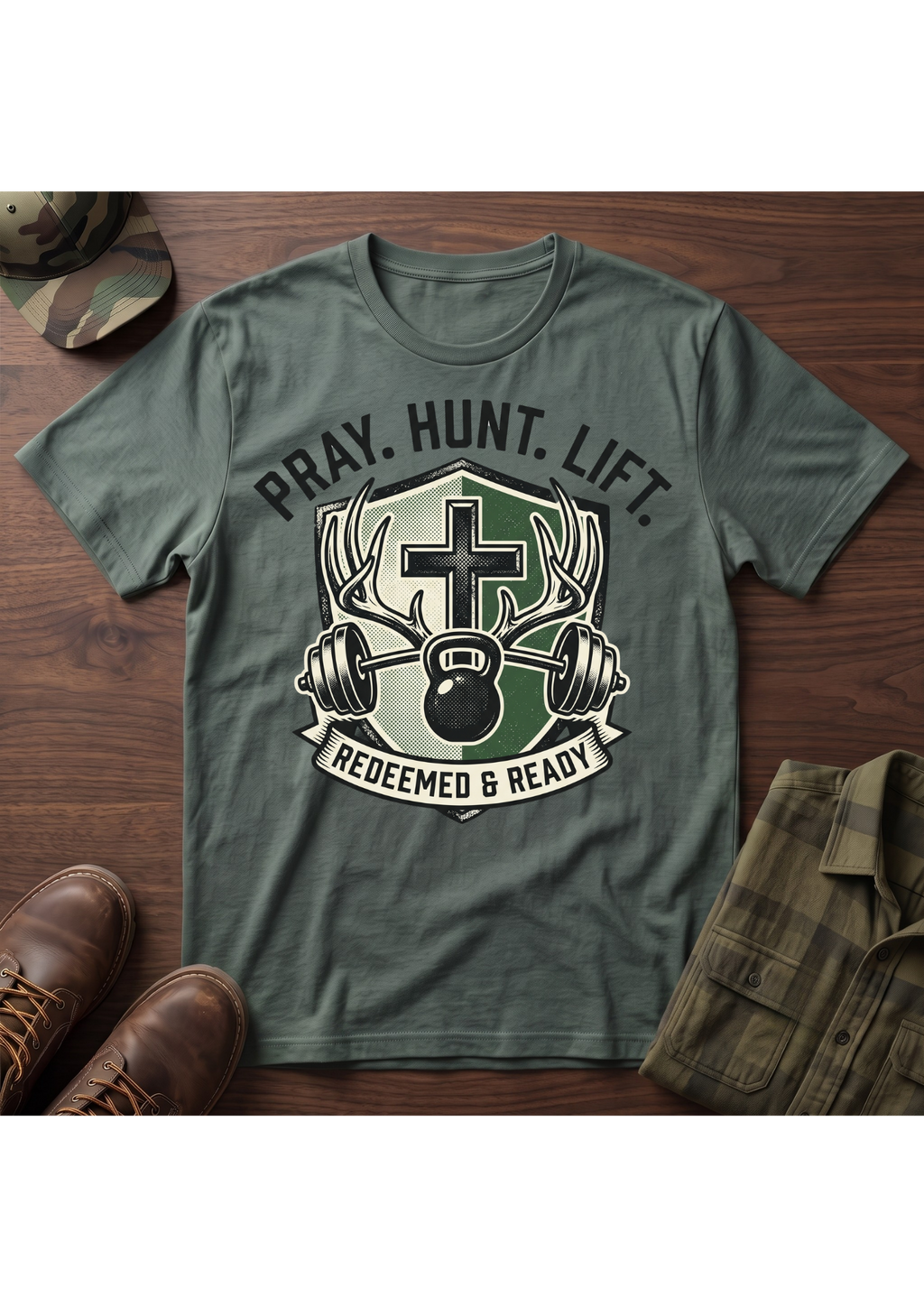 Pray. Hunt. Lift. T-Shirt