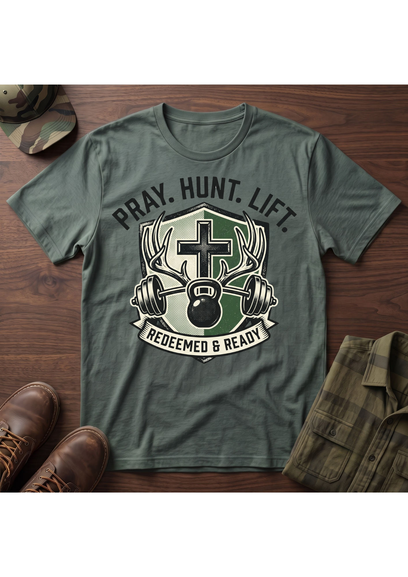 Pray. Hunt. Lift. T-Shirt