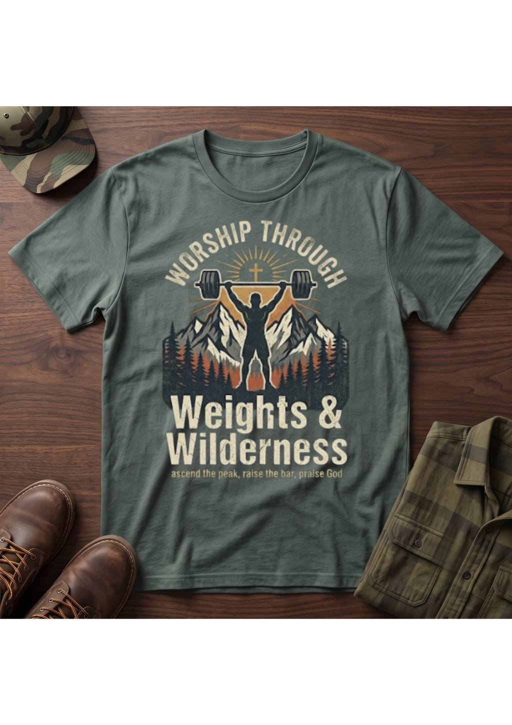 Worship Through Weights & Wilderness T-Shirt