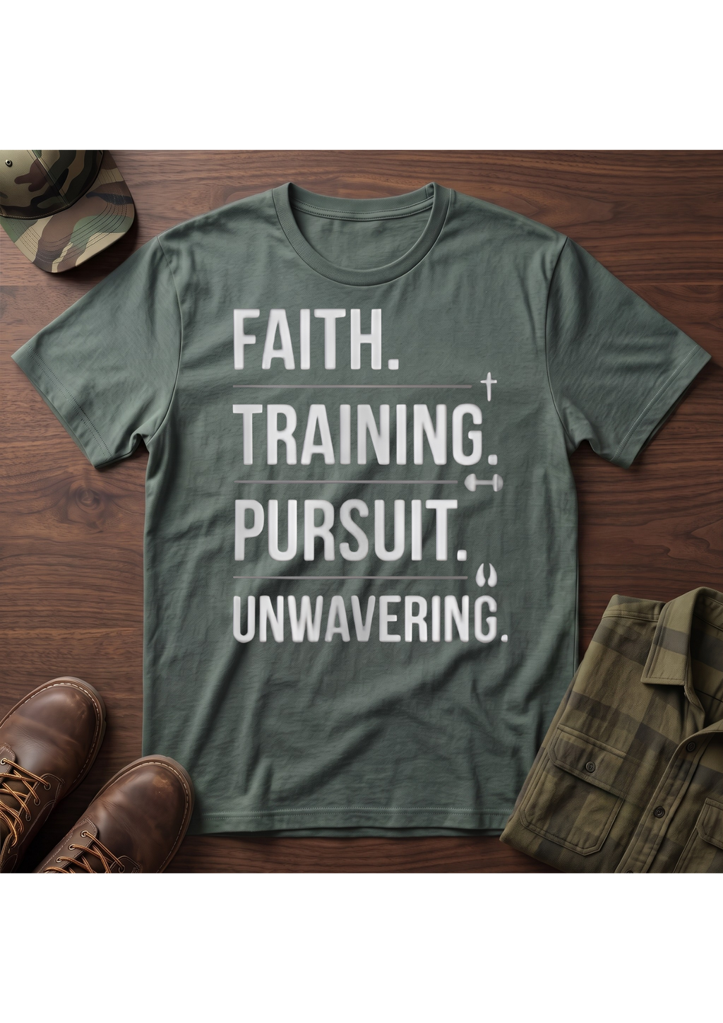Faith. Training. Pursuit. Unwavering T-Shirt