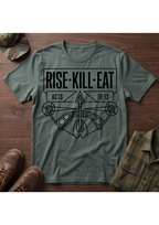 Rise, Kill, Eat Bow and Deer Track T-Shirt