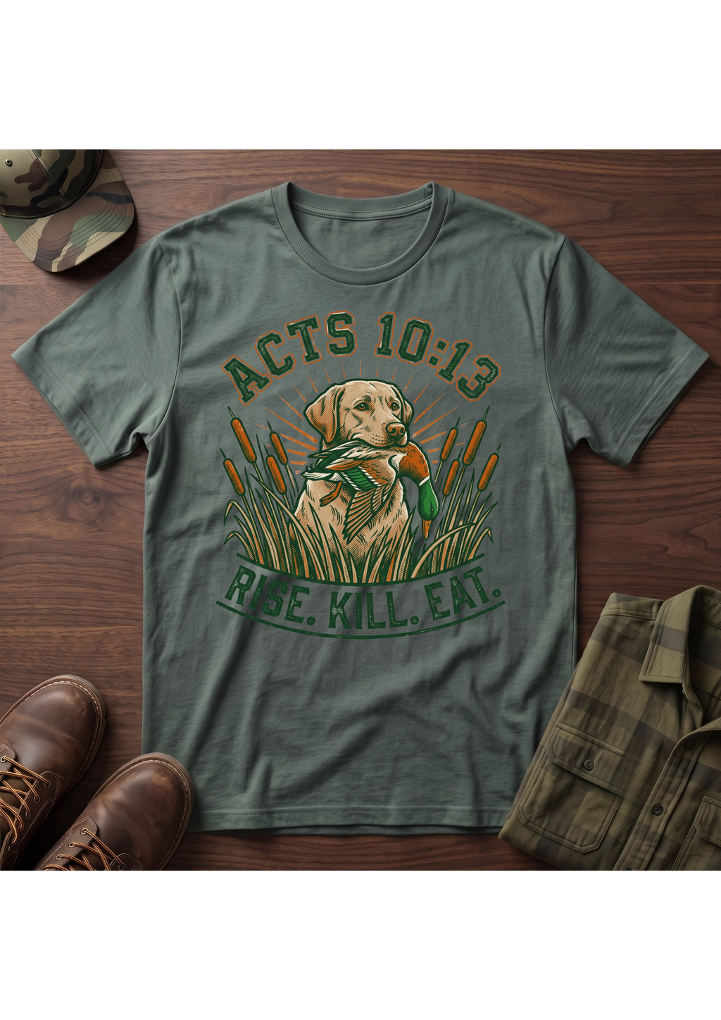 Rise, Kill, Eat Waterfowl Retriever T-Shirt