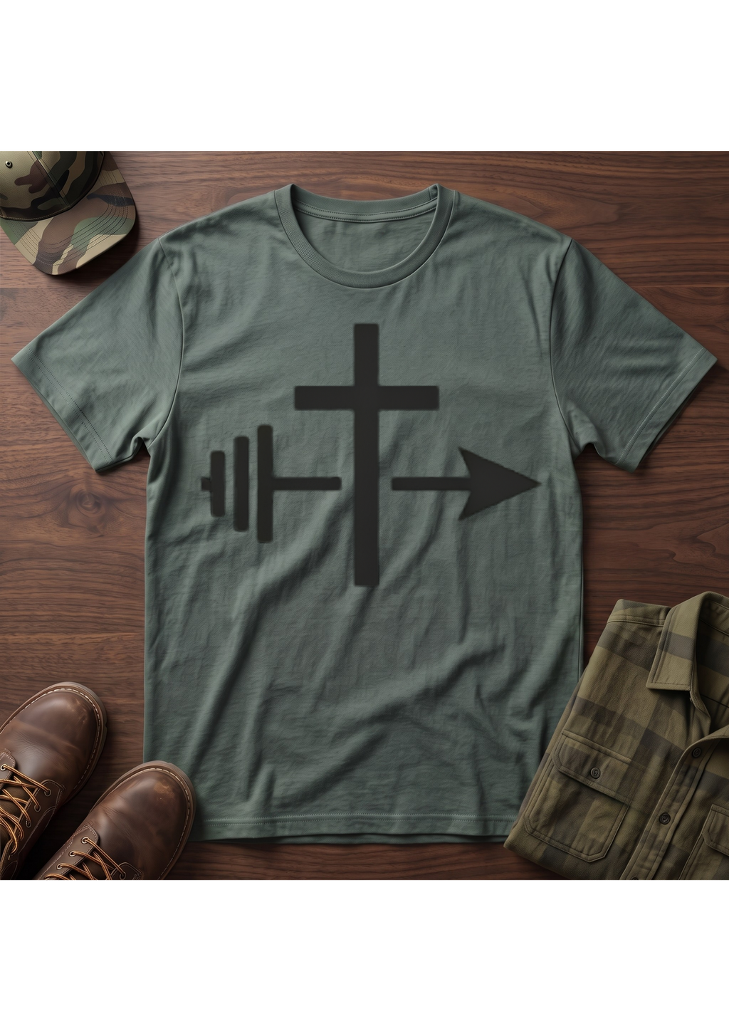 Cross, Barbell and Arrow T-Shirt
