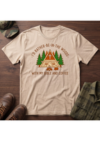 I'd Rather Be in the Woods with My Coffee and Bible Graphic T-SHIRT