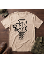 Rise, Kill, Eat. Cross, Bear and Kettlebell T-Shirt