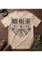 Rise, Kill, Eat Bow and Deer Track T-Shirt