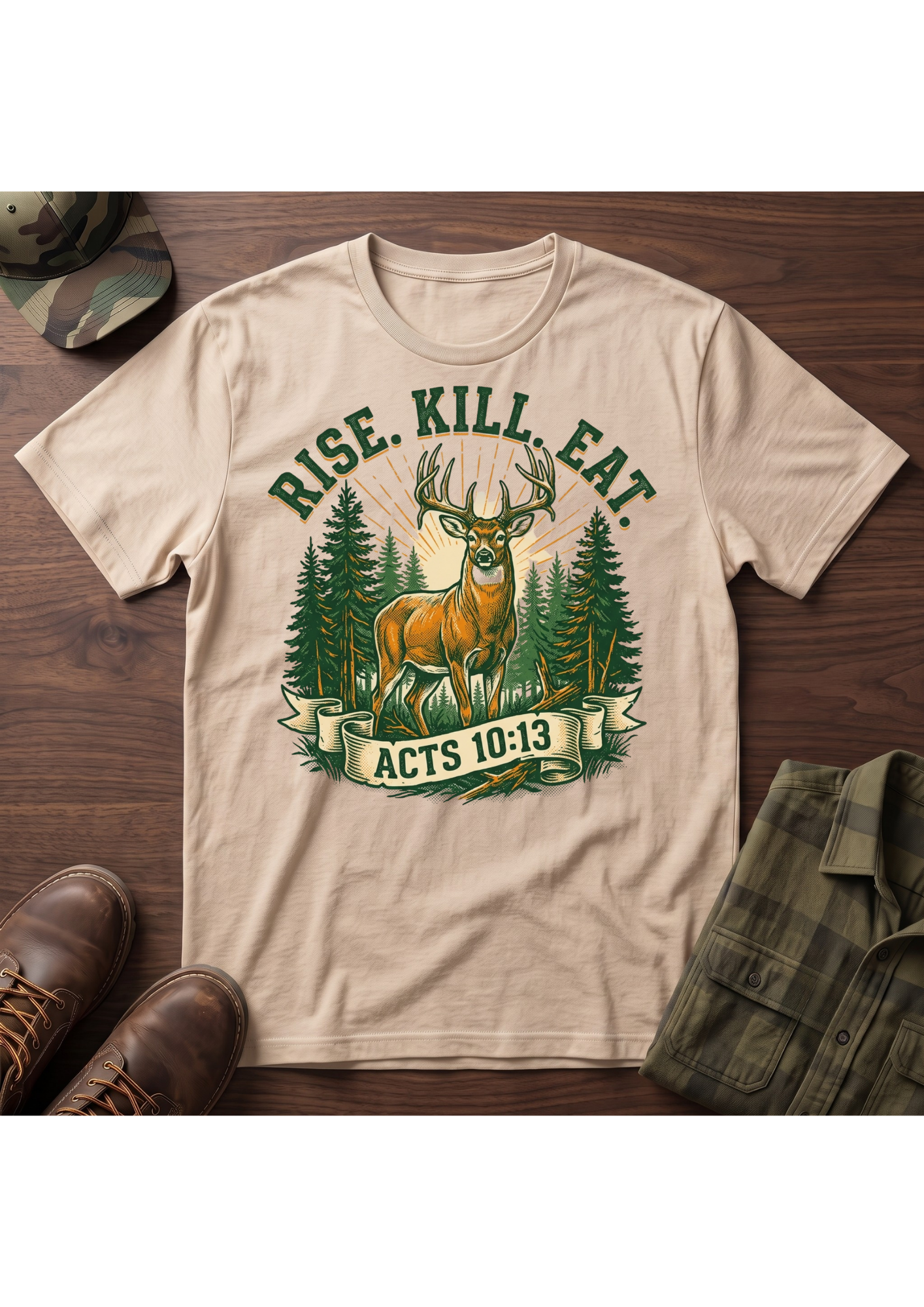 Rise, Kill, Eat Buck Painting T-Shirt