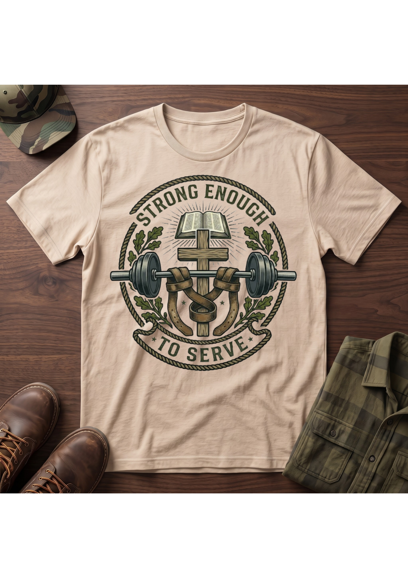 Strong Enough to Serve Bible T-Shirt