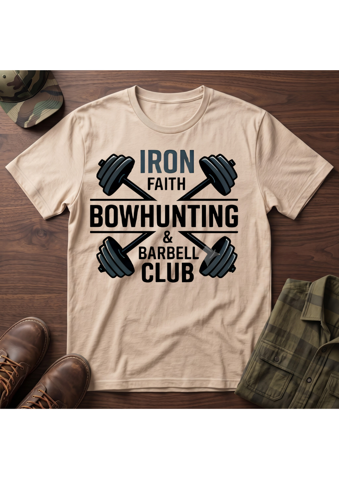 Iron Faith Barbell Crossed T-Shirt