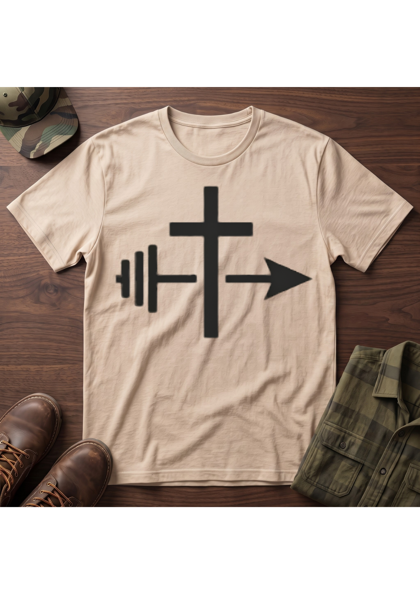Cross, Barbell and Arrow T-Shirt