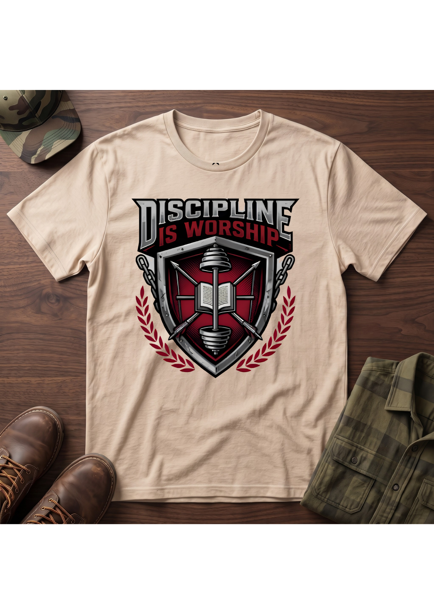 Discipline is Worship Shield T-Shirt