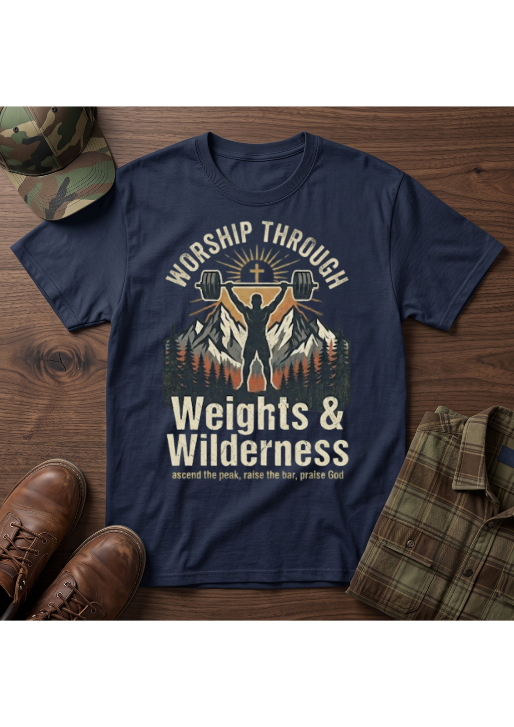 Worship Through Weights & Wilderness T-Shirt