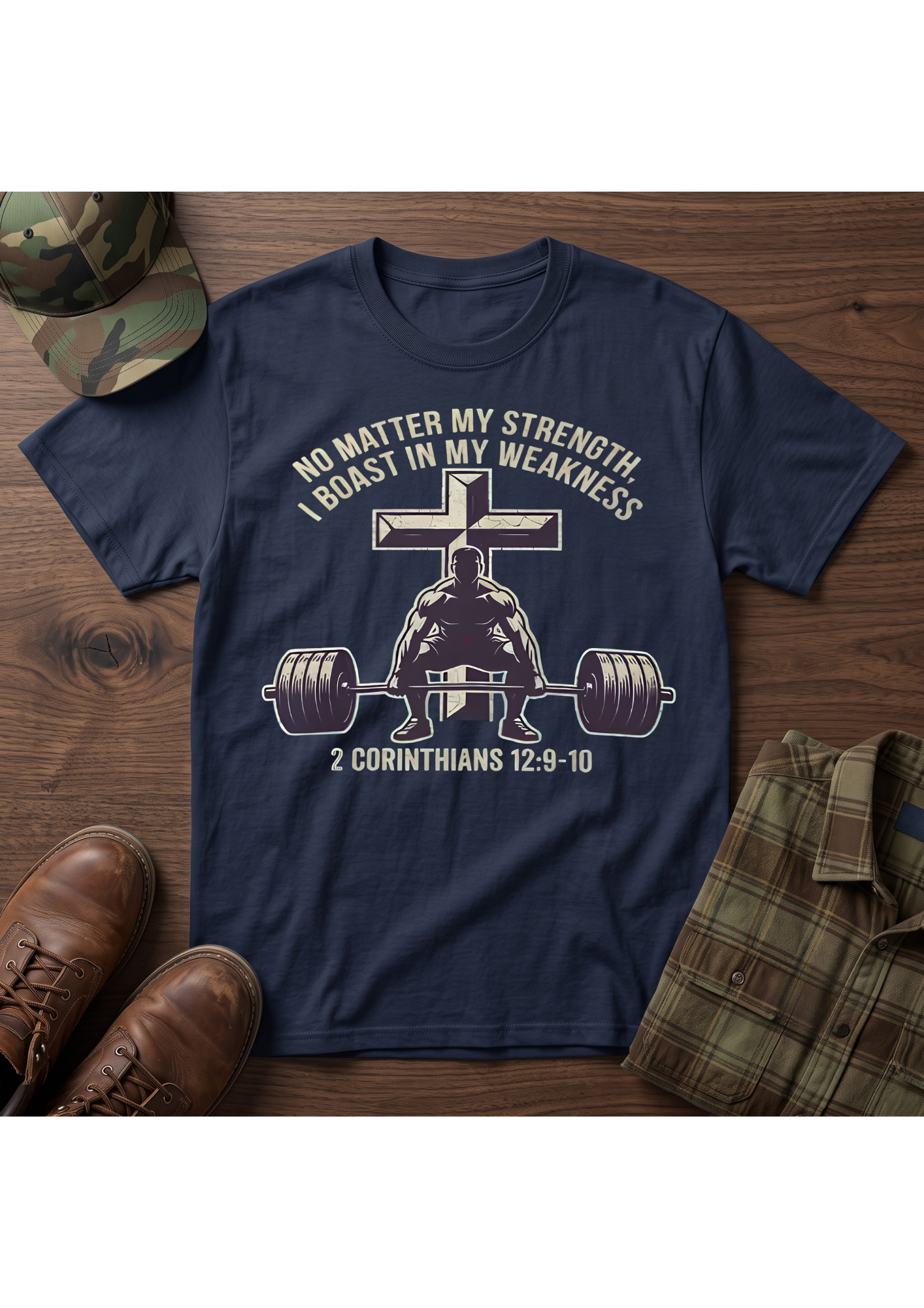 2 Cor. 12:9-10 Christian Powerlifting  Shirt