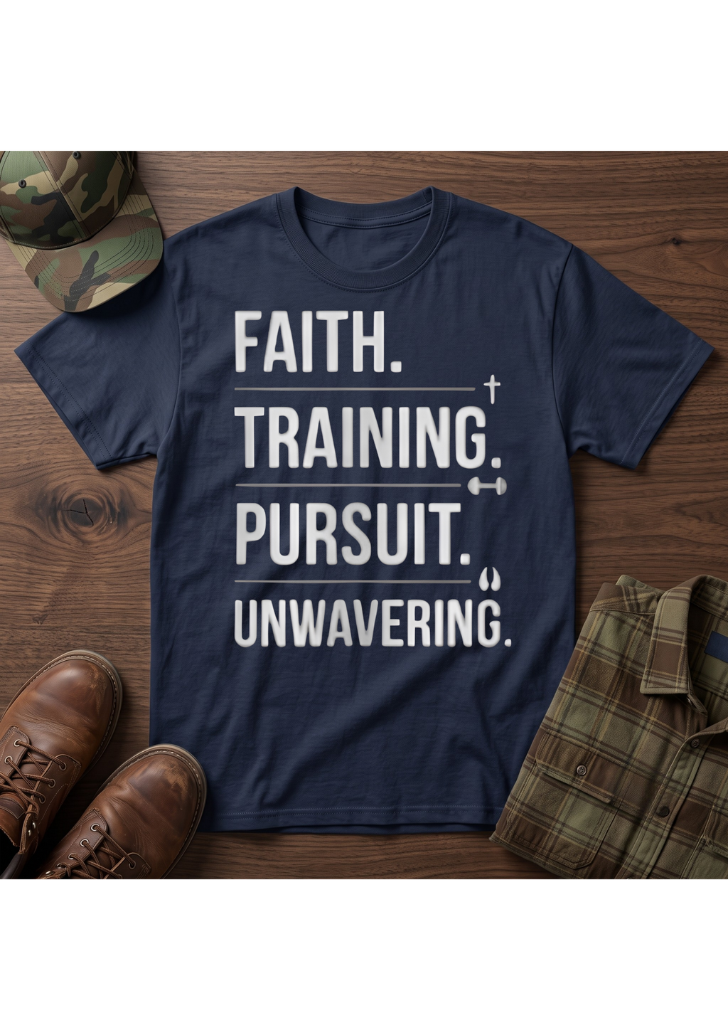 Faith. Training. Pursuit. Unwavering T-Shirt