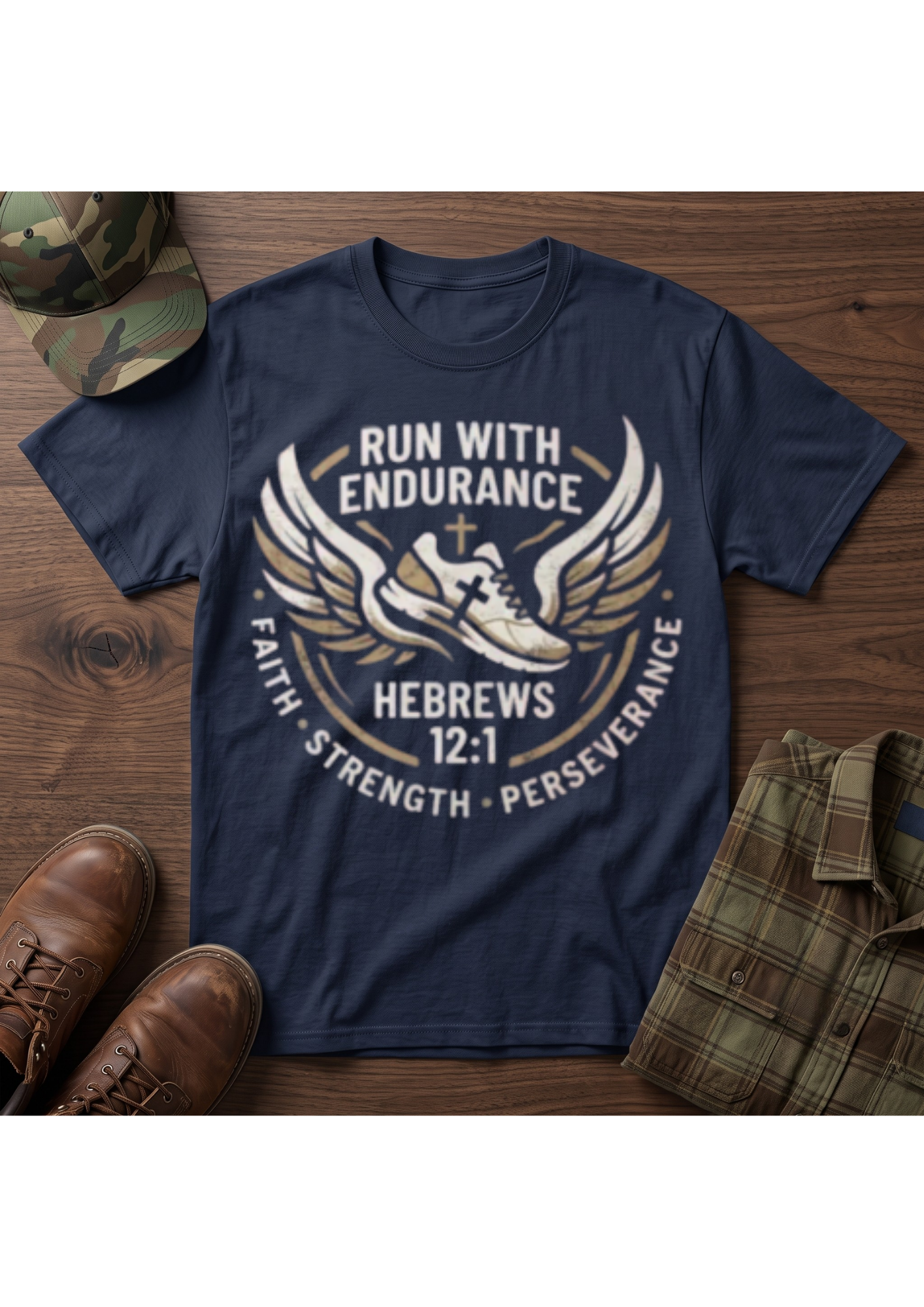 Run with Endurance Hebrews 12:1 T-Shirt